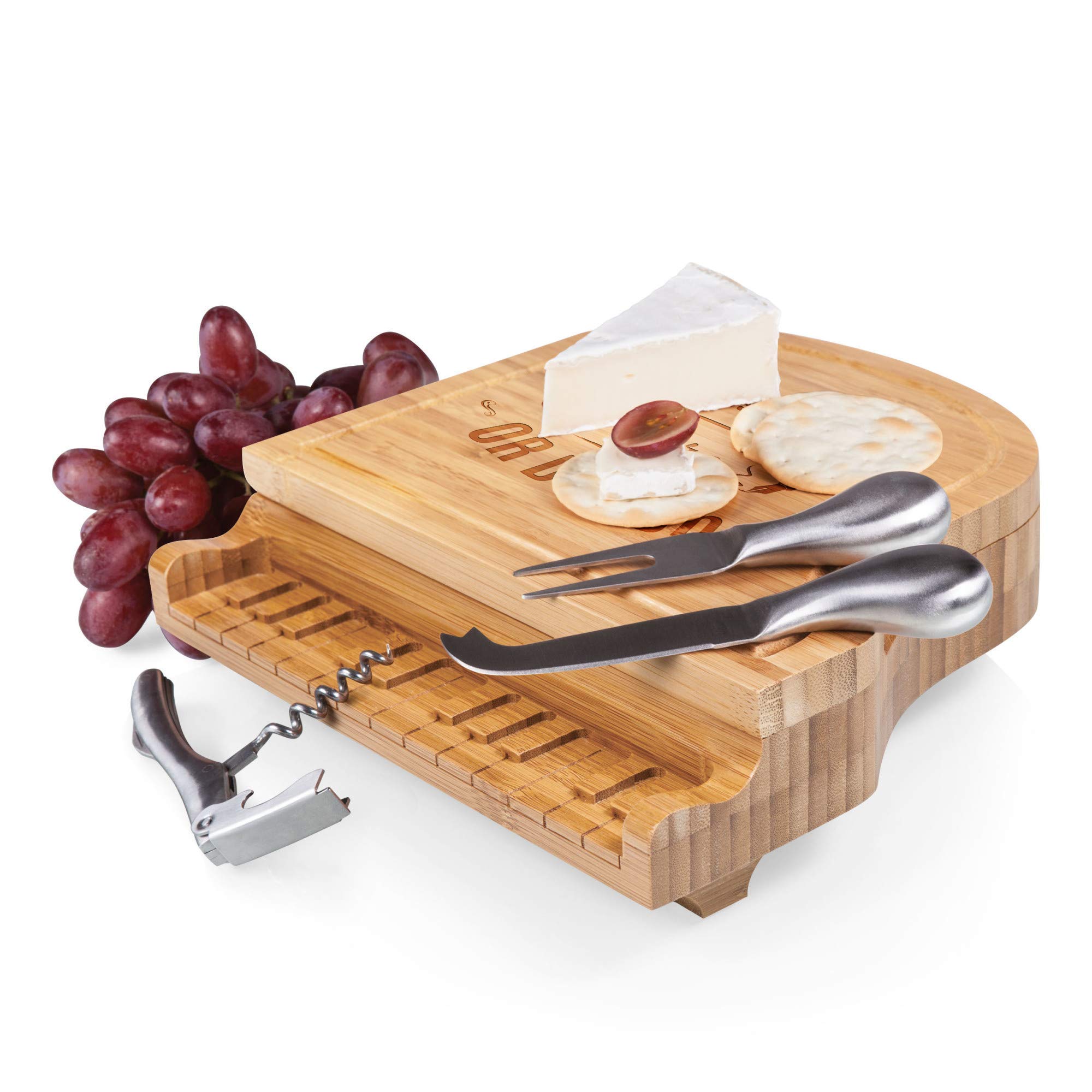 Personalized Bamboo Charcuterie Board Set with Cheese Knives - Elegant Piano Design for Wine, Cheese, Crackers & Meat - Perfect for Entertaining, Housewarming & Holiday Gifts - Ideal for Dinner Parties, Wine Tastings & Charcuterie Spreads