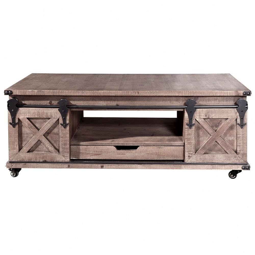 24 Inch 4-Door Coffee Table with Drawer - Modern Living Room Furniture for Small Spaces, Home Decor, and Apartment Essentials