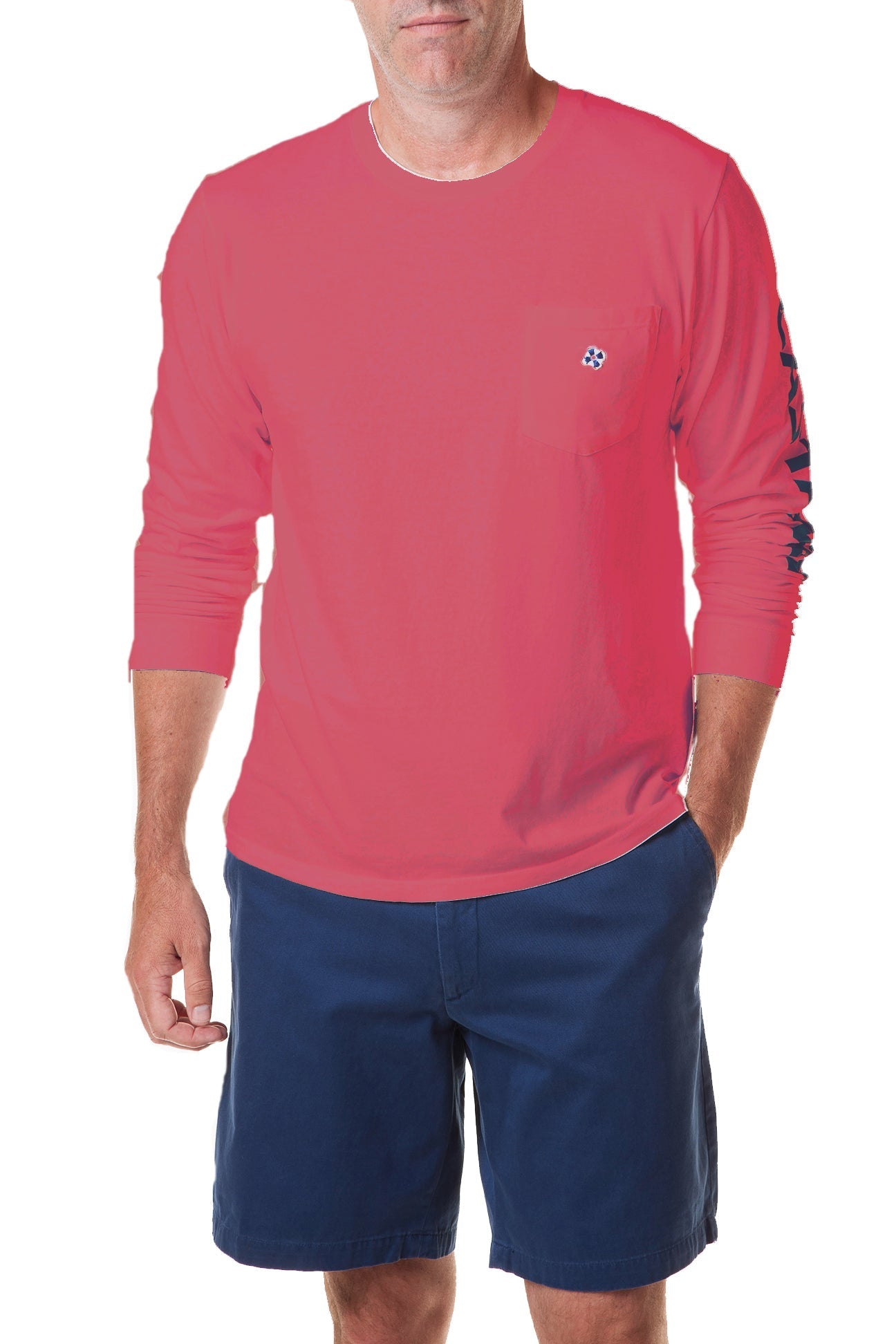 Castaway Long Sleeve Beach T-Shirt in Cardinal Red - Perfect for Surfing, Vacation & Summer Outfits