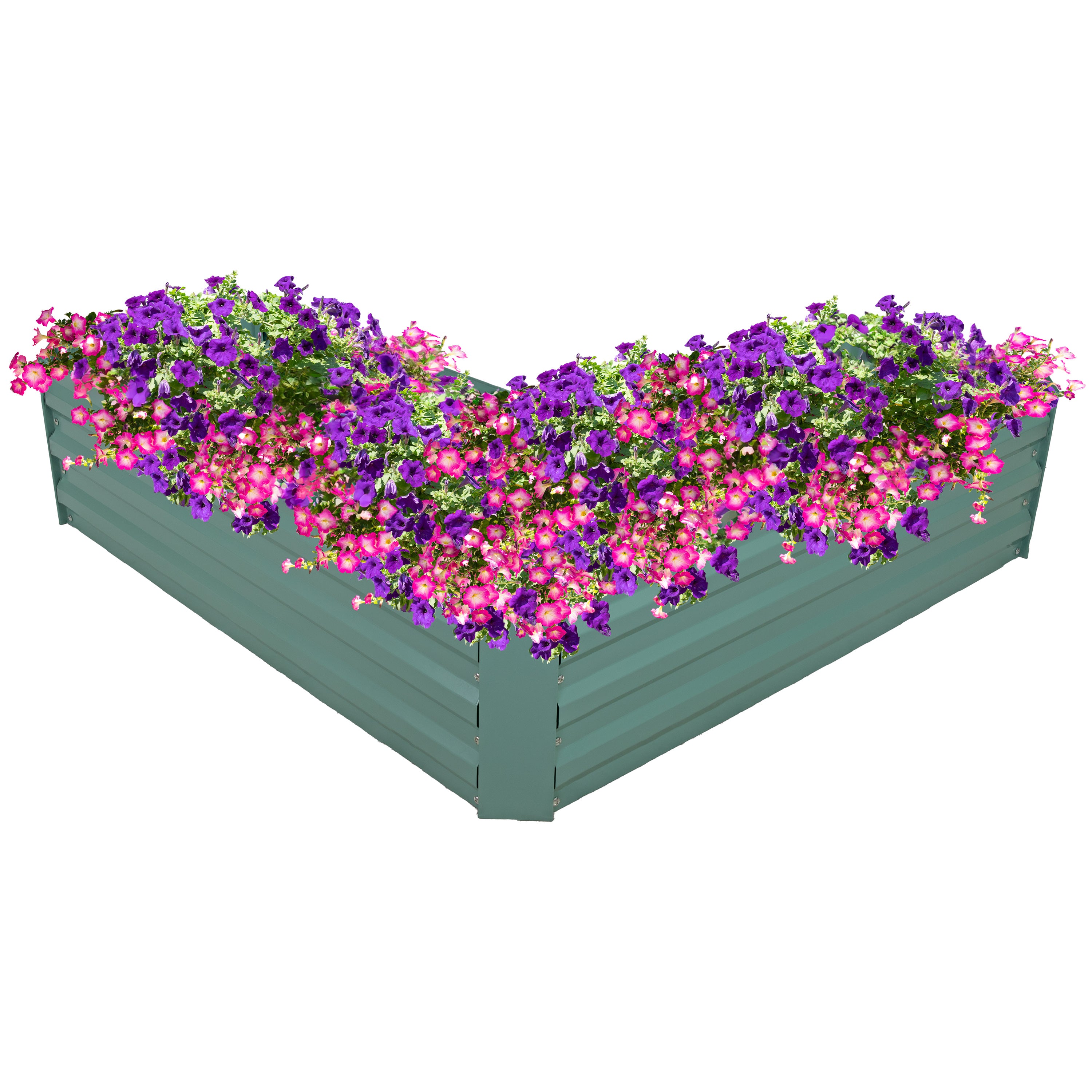 Galvanized Steel L-Shaped Raised Garden Bed Kit - Durable Outdoor Planter Box for Vegetables, Flowers & Herbs - Perfect for Patio, Backyard & Urban Gardening