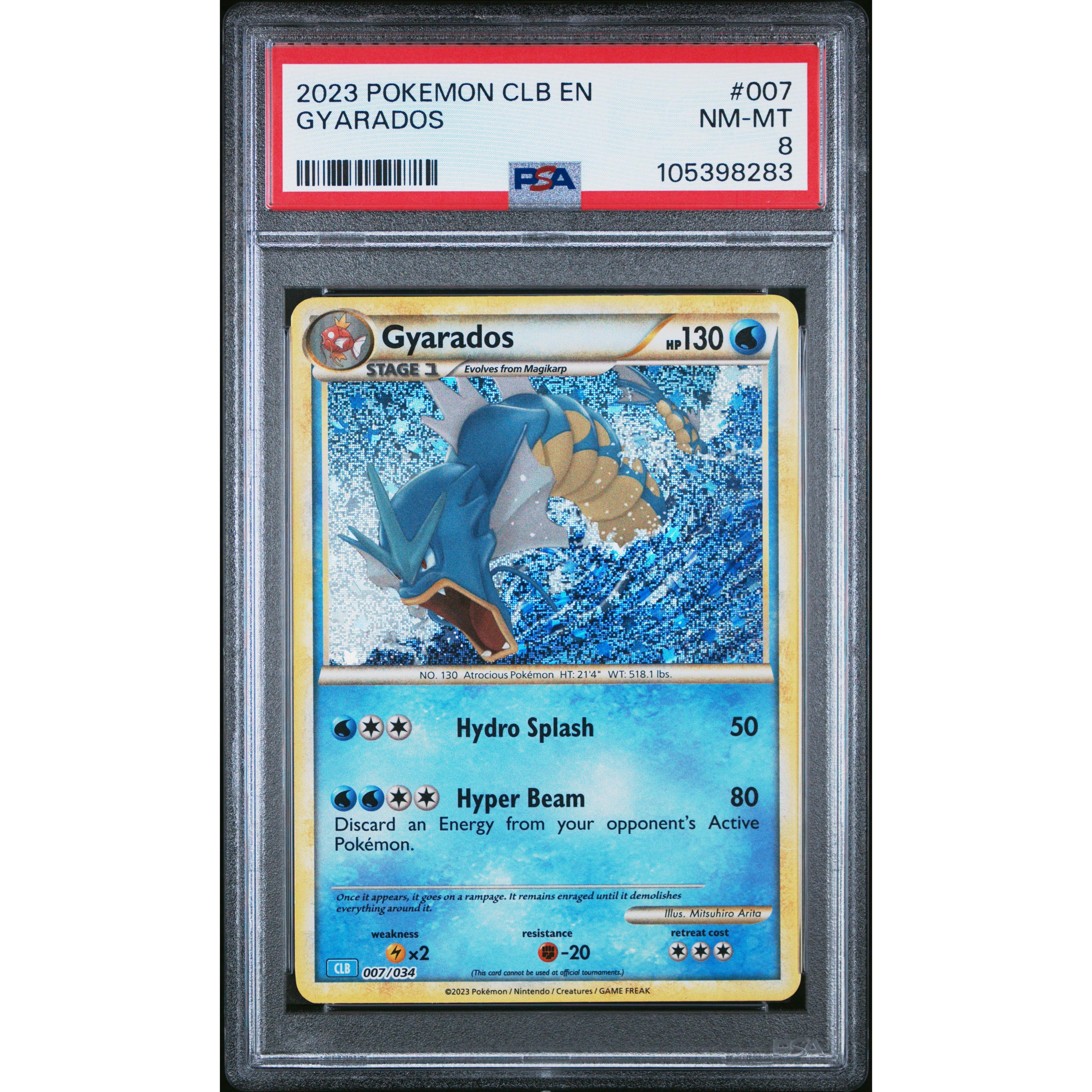 2023 Pokemon Classic Collection Gyarados 007/034 PSA 8 Graded Card - Rare Collectible for Pokemon TCG Fans & Investors | Perfect for Display, Gaming & Trading