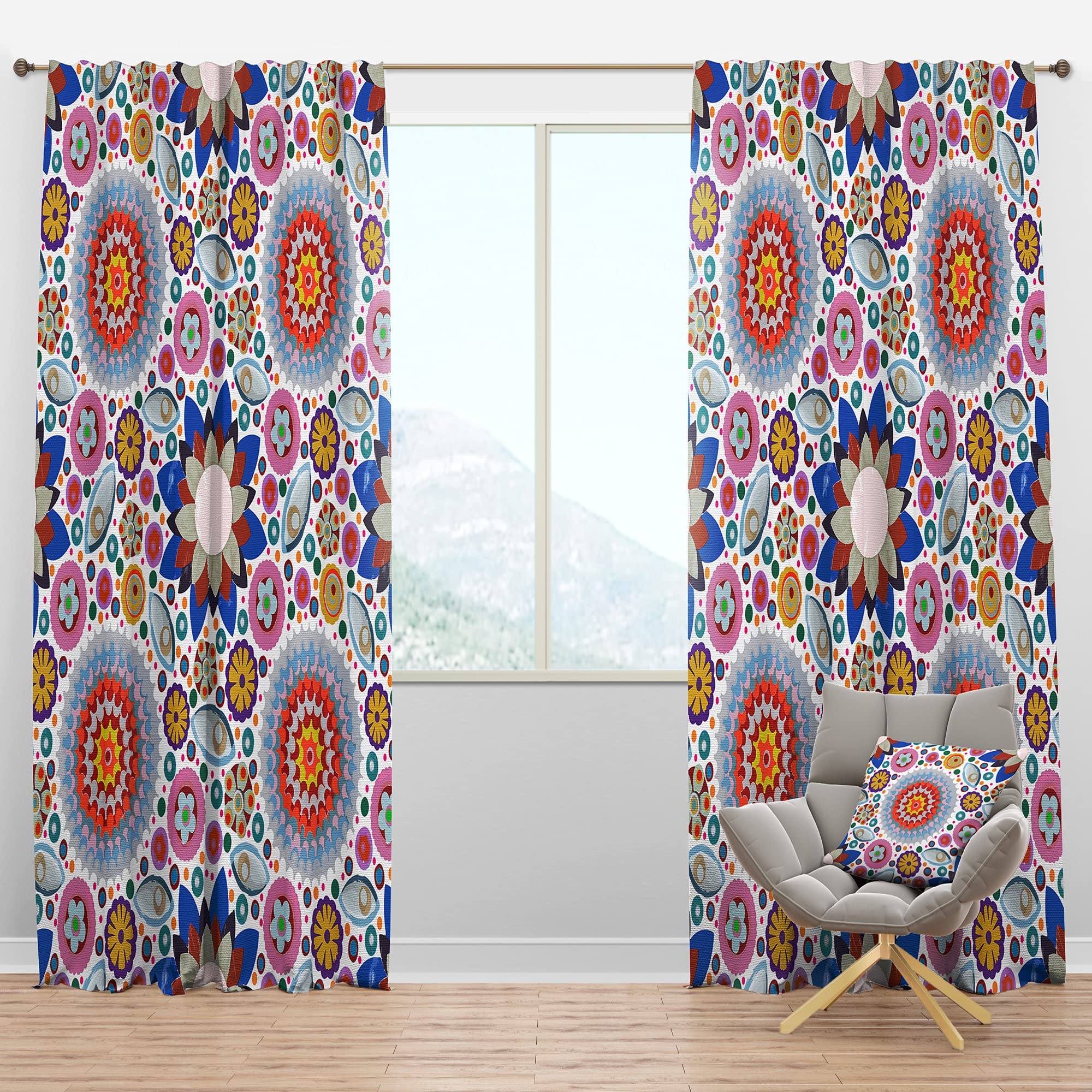 Blackout Curtains with Abstract Floral Design - Thermal Insulated Bedroom & Living Room Drapes (52x95 Inch, Single Panel) - Perfect for Light Blocking, Privacy & Energy Efficiency