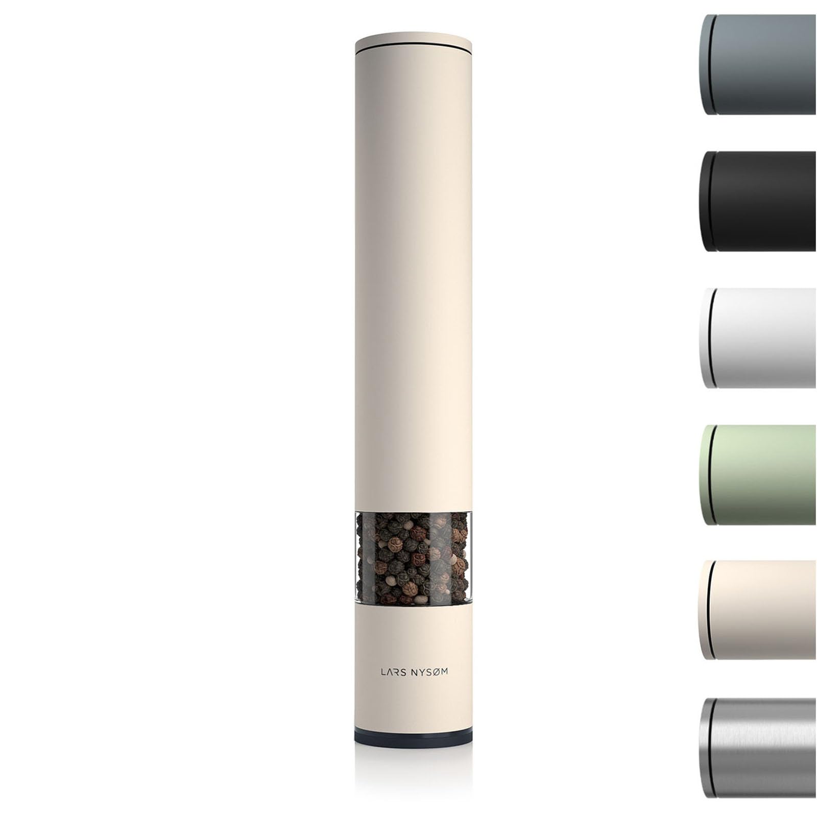 Premium Adjustable Ceramic Salt and Pepper Grinder Set - Manual Spice Mill with Coarse to Fine Grind - Stylish Almond Beige Design for Kitchen, Dining Table & Outdoor Picnics