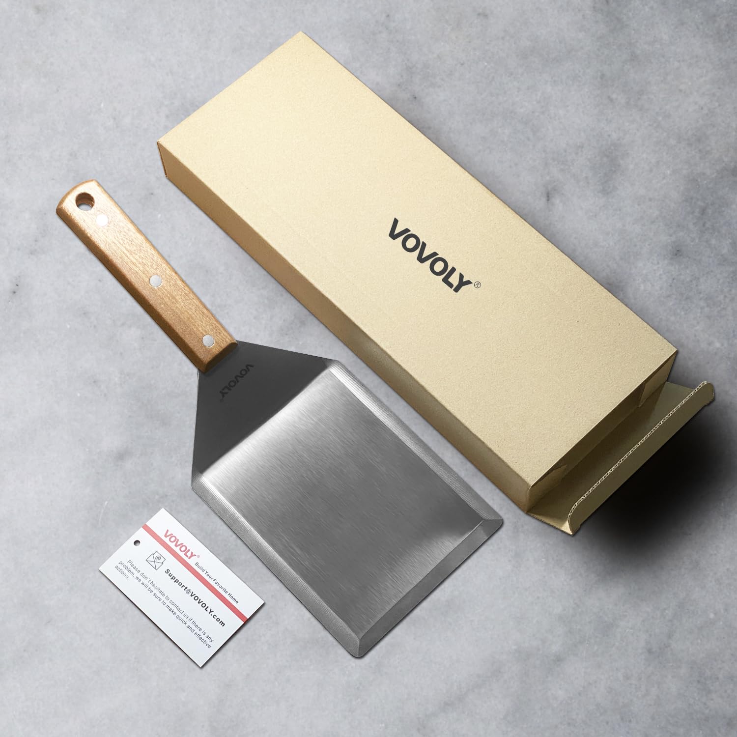 Premium Extra Wide Metal Spatula - 6 x 5 Inch Large Cooking Turner with Full Tang Wooden Handle & Beveled Edges - Perfect for Flipping Pancakes, Burgers, Eggs on Skillets, Griddles & Outdoor Grills - Ideal Kitchen Tool for BBQ, Camping & Home Cooking