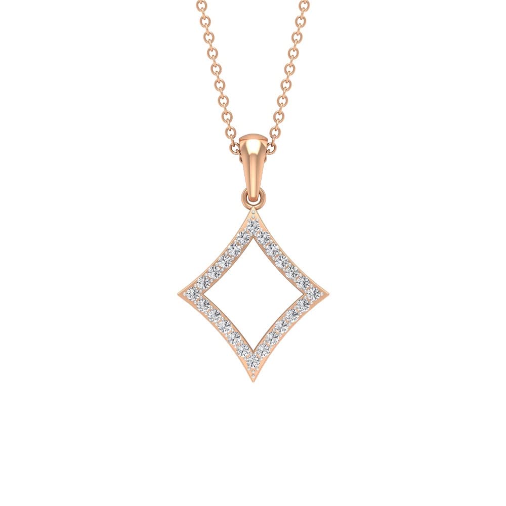 0.24 Ct Certified Square Diamond Pendant Necklace - 14K Solid Gold Minimalist Jewelry for Women, Perfect for Bridesmaid Wedding, Party Wear, Mother's Day Gift & Everyday Elegance