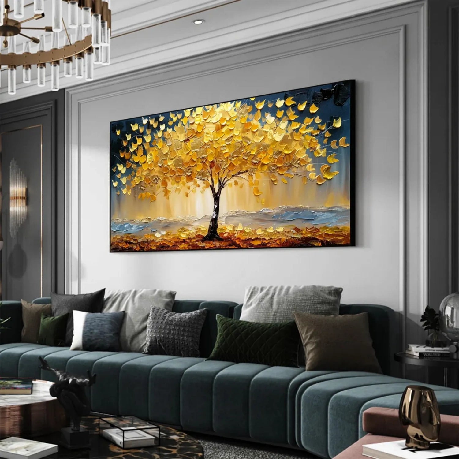 Flower and Tree Painting #FT 191 - Handmade Canvas Wall Art for Home & Office Decor - Perfect for Living Room, Bedroom or Gift