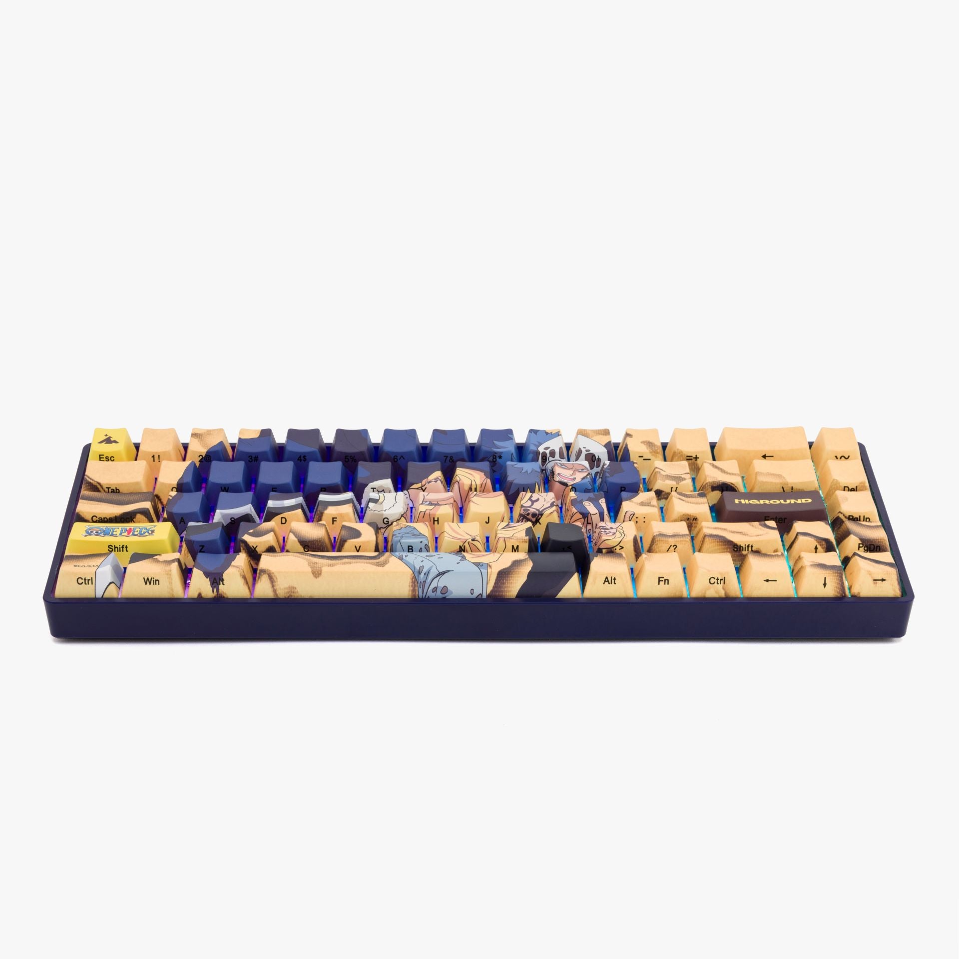 One Piece x HG Basecamp 65 Mechanical Keyboard - Trafalgar Law Edition for Gaming & Typing - Compact 65% Layout with RGB Backlighting - Perfect for Anime Fans, PC Gamers & Office Work