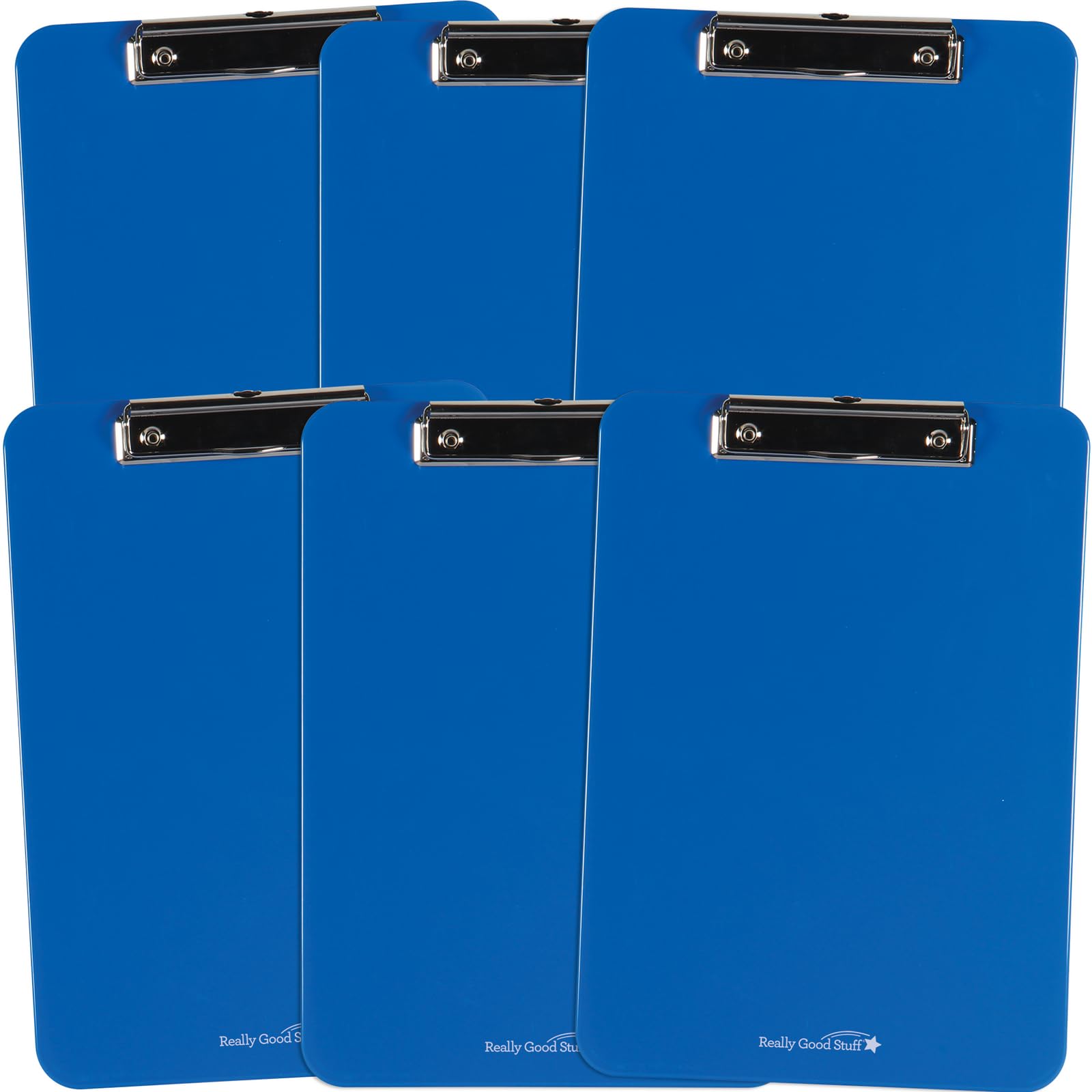 Really Good Stuff Group-Color Plastic Clipboards - Single Color Set of 6 - Durable School & Office Supplies for Teachers, Students & Professionals