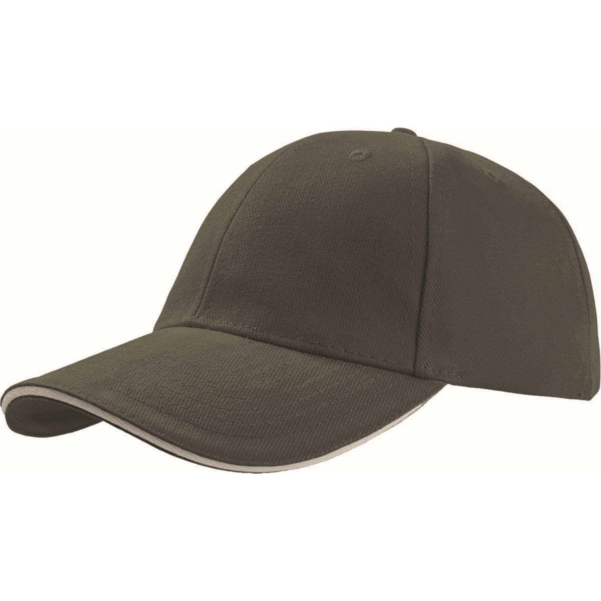 Atlantis Liberty Sandwich Heavy Brush Cotton 6-Panel Baseball Cap - Pack of 2, One Size, Olive Green - Perfect for Outdoor Activities, Sports & Casual Wear