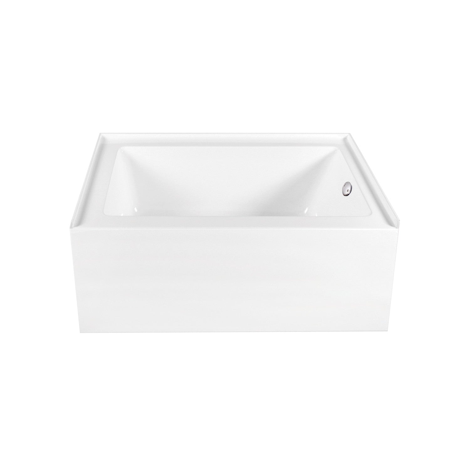 Aqua Eden 60 Inch Acrylic Rectangular 3-Wall Alcove Bathtub - Right Hand Drain, Glossy White with Brushed Nickel Finish | Perfect for Modern Bathroom Renovations and Spa-Like Retreats