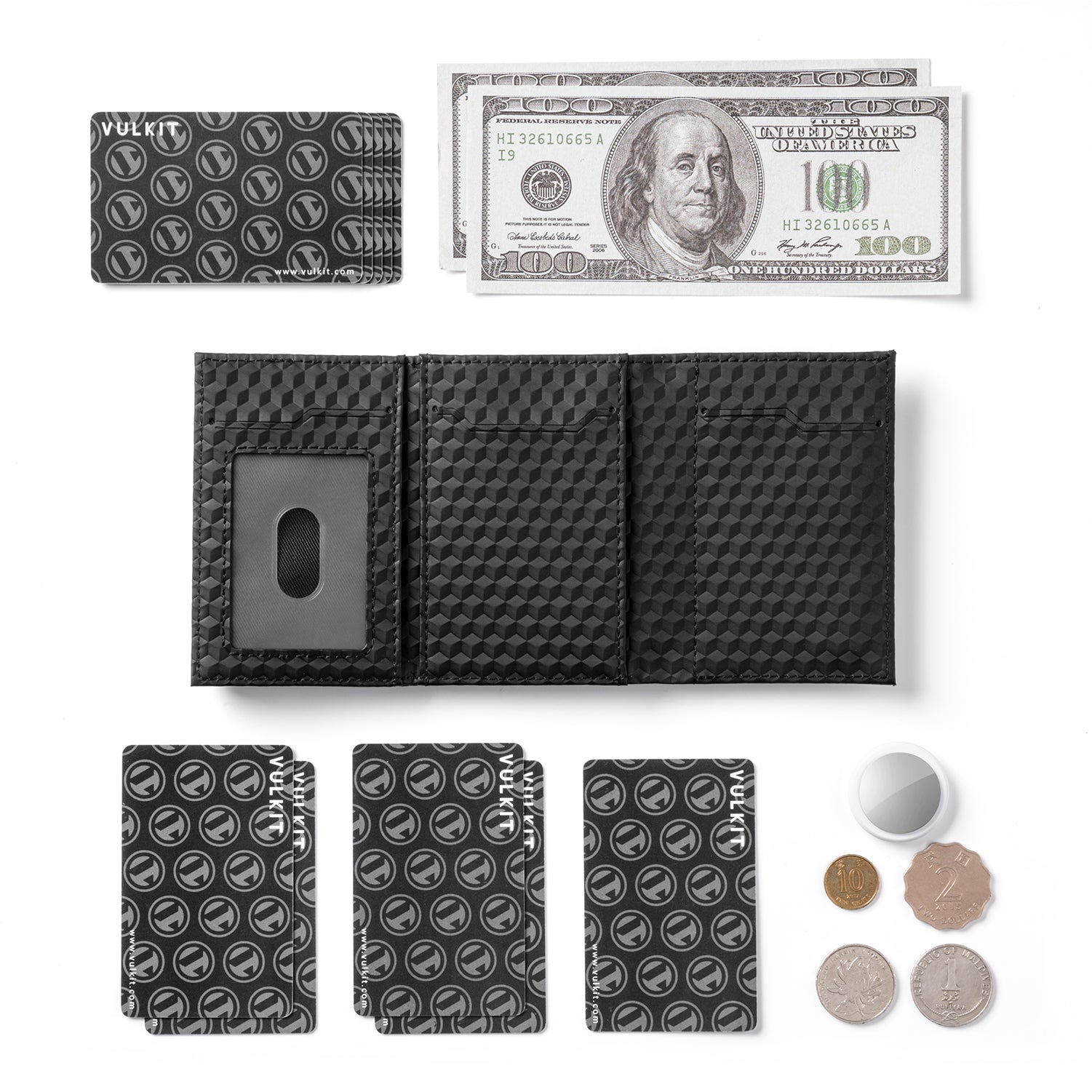 VC302 Limited Edition Numbered Tri-Fold Wallet with Side Slider & Magnetic Closure - Perfect for Everyday Carry, Travel & Business (Men's RFID Blocking Leather Wallet)
