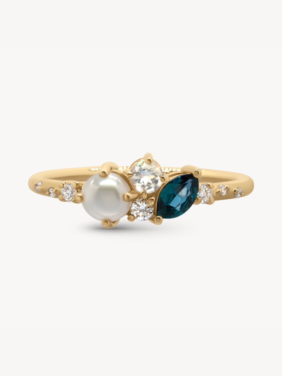 Pearl Ocean Starry Cluster Ring - Elegant Silver Jewelry for Women, Perfect for Weddings, Parties & Date Nights