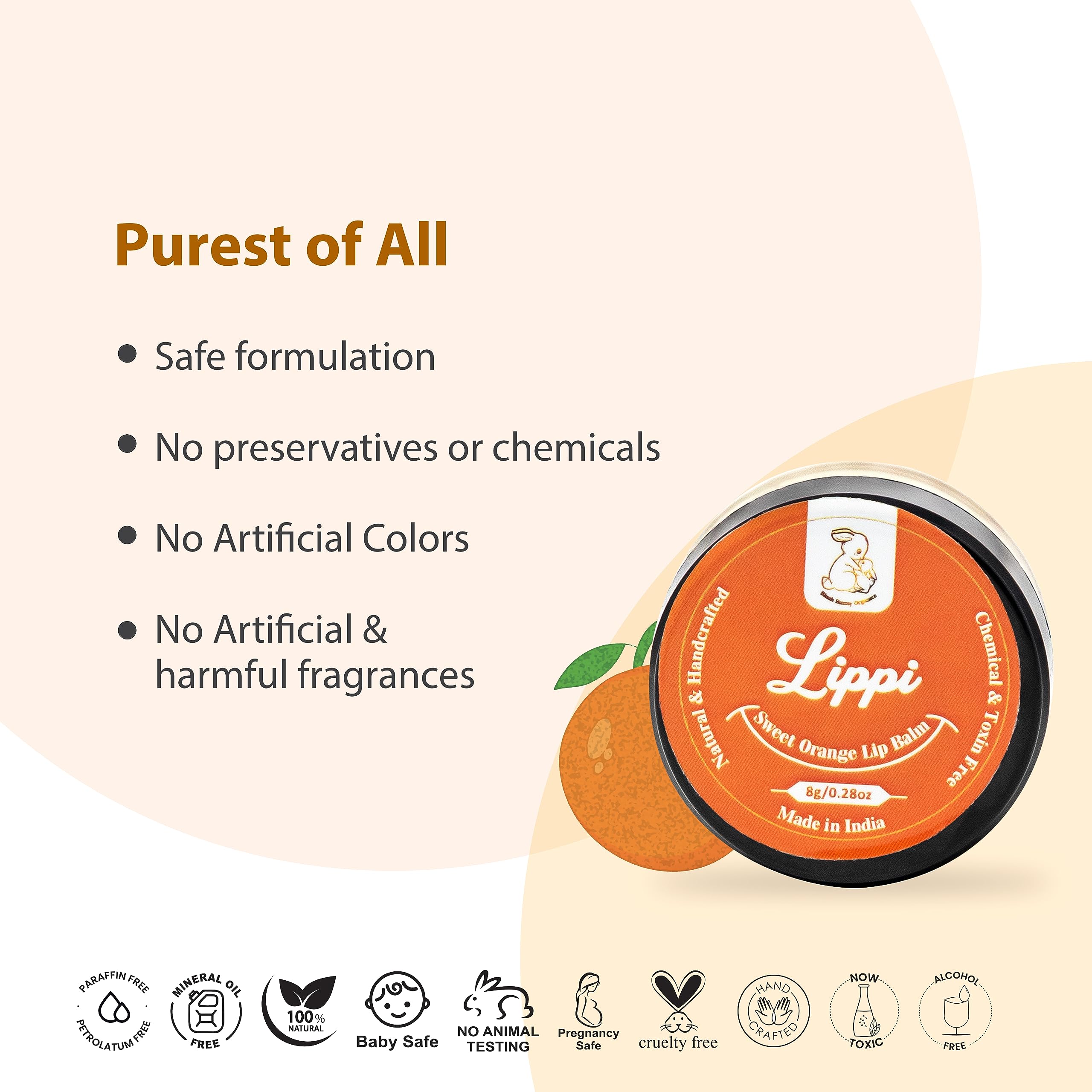 Blush Bunny Organic Lip Balm Pack of 2 - Nourishing Nude Natural Lip Care with Shea Butter, Cocoa Butter, Vitamin E & Coconut Oil for Dry, Chapped & Dark Lips (Sweet Orange & Chocolate Flavors) | Perfect for Daily Hydration, Gift Sets & On-The-Go Lip Care
