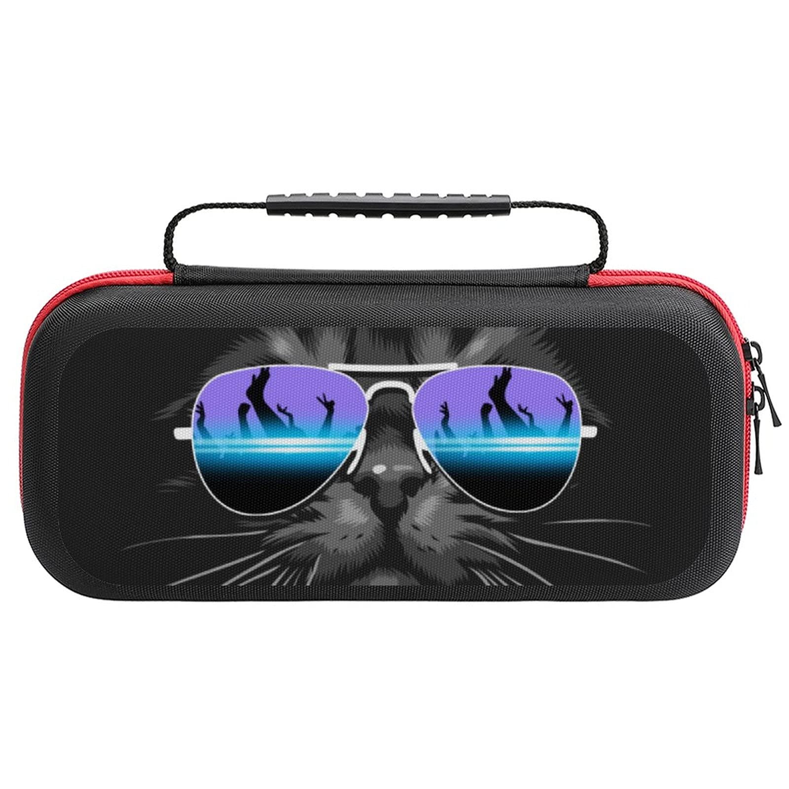 Nintendo Switch Lite Carrying Case with DJ Cat Music Print - Portable Travel Storage Bag for Switch Lite & Accessories | Perfect for Gaming On-The-Go, Commuting, and Travel Protection