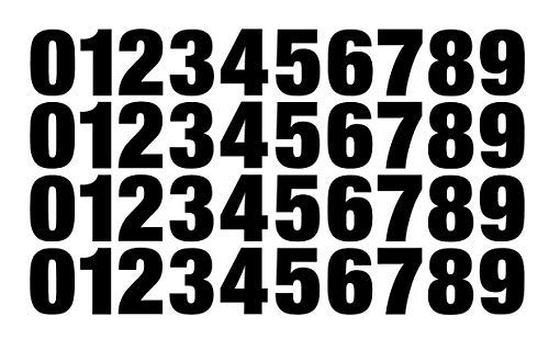 Reflective Black Vinyl Number Stickers 0-9 (4 Each) - 1