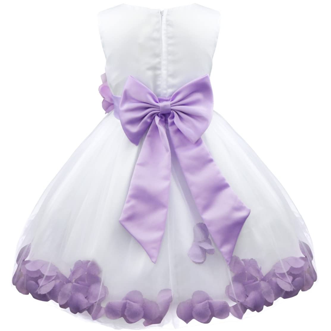 **Elegant Flower Girl Dress with Tulle Petals - Maxi Skirt for Kids Girls, Wedding Bridesmaid Dress, Formal Event & Pageant Party Ball Gown - Perfect for Weddings, First Communion, Birthday Parties & Special Occasions**