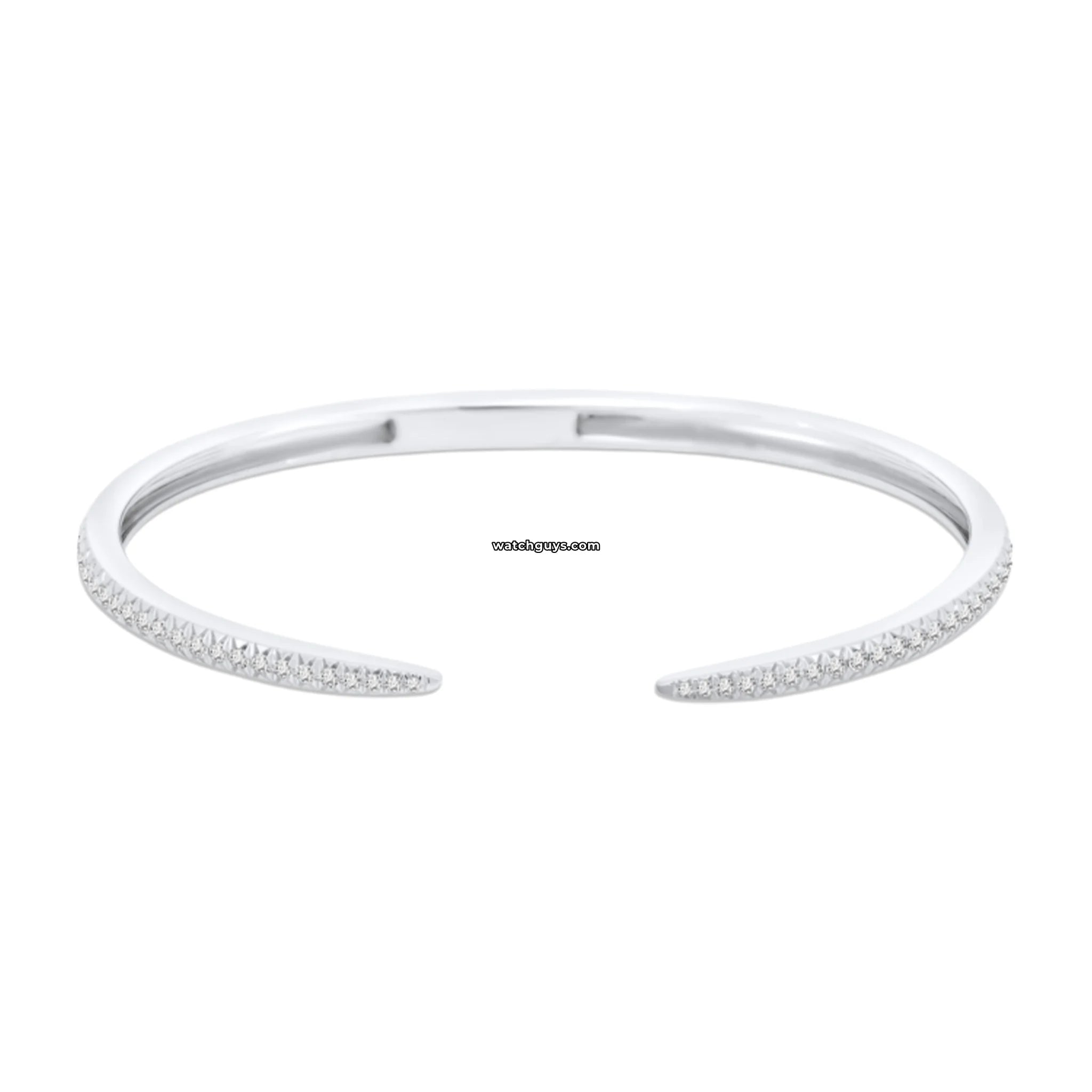 18K White Gold Diamond Cuff Bangle Bracelet - 0.80 Carat Elegant Jewelry for Women | Perfect for Weddings, Anniversaries & Special Occasions