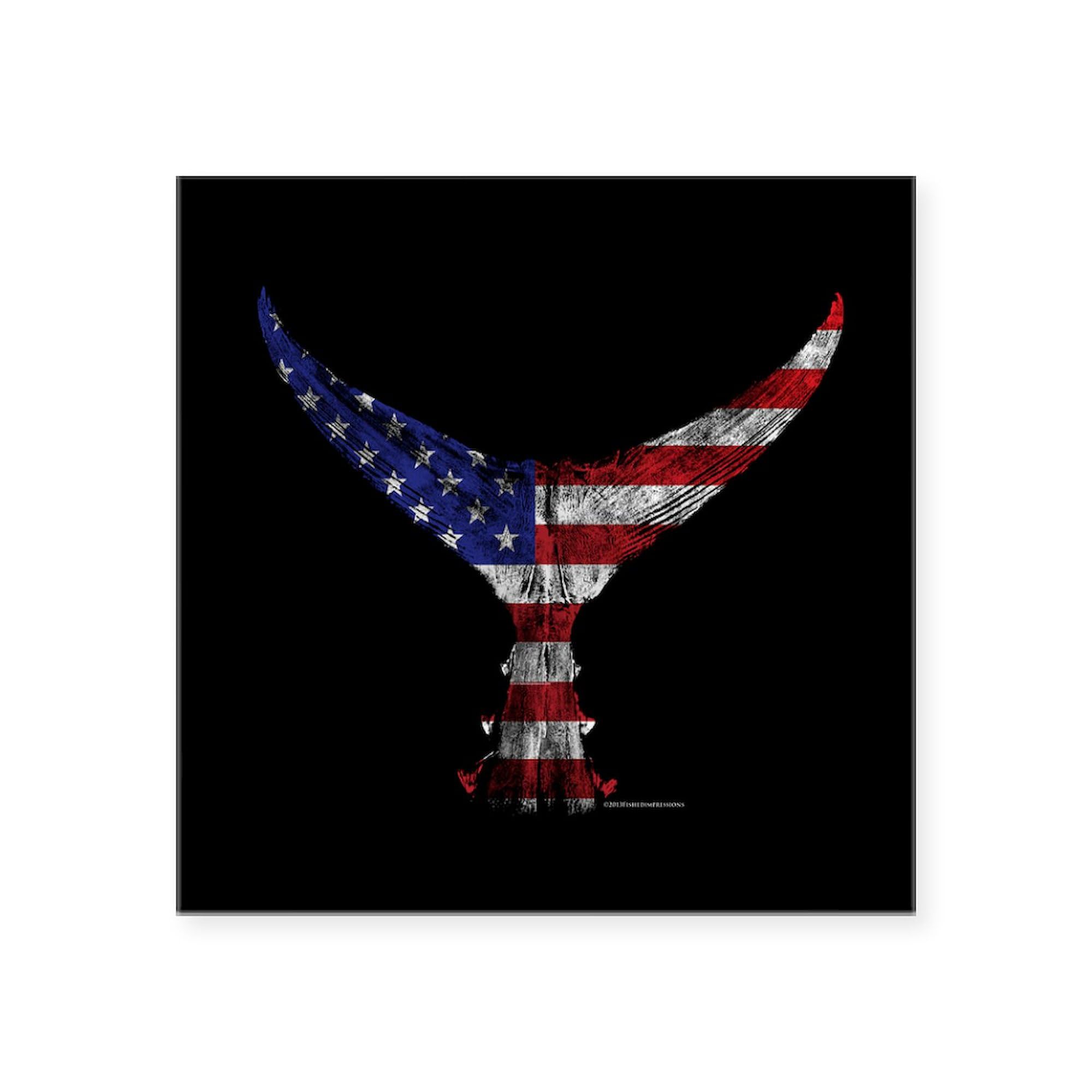 Patriotic Tuna Tail Car Decal - Waterproof Vinyl Bumper Sticker for Cars, Trucks & Windows - Perfect for 4th of July, Veterans Day & Patriotic Events