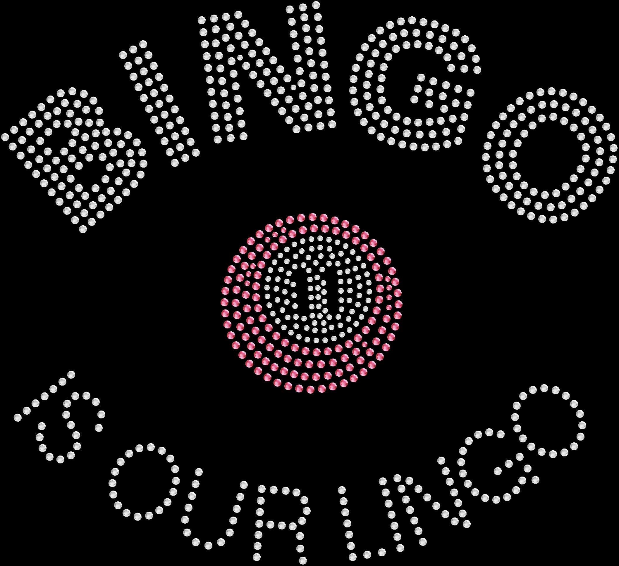 Rhinestone Bling Sparkle Iron On Transfer for DIY T-Shirts - Bingo is Our Lingo Pink Design for Women's Apparel & Party Outfits