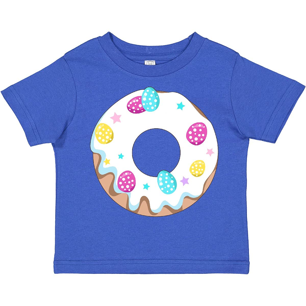 Easter Donut with Pastel Eggs & Stars Toddler T-Shirt - Cute Spring Baby Outfit for Easter Egg Hunt & Family Photos
