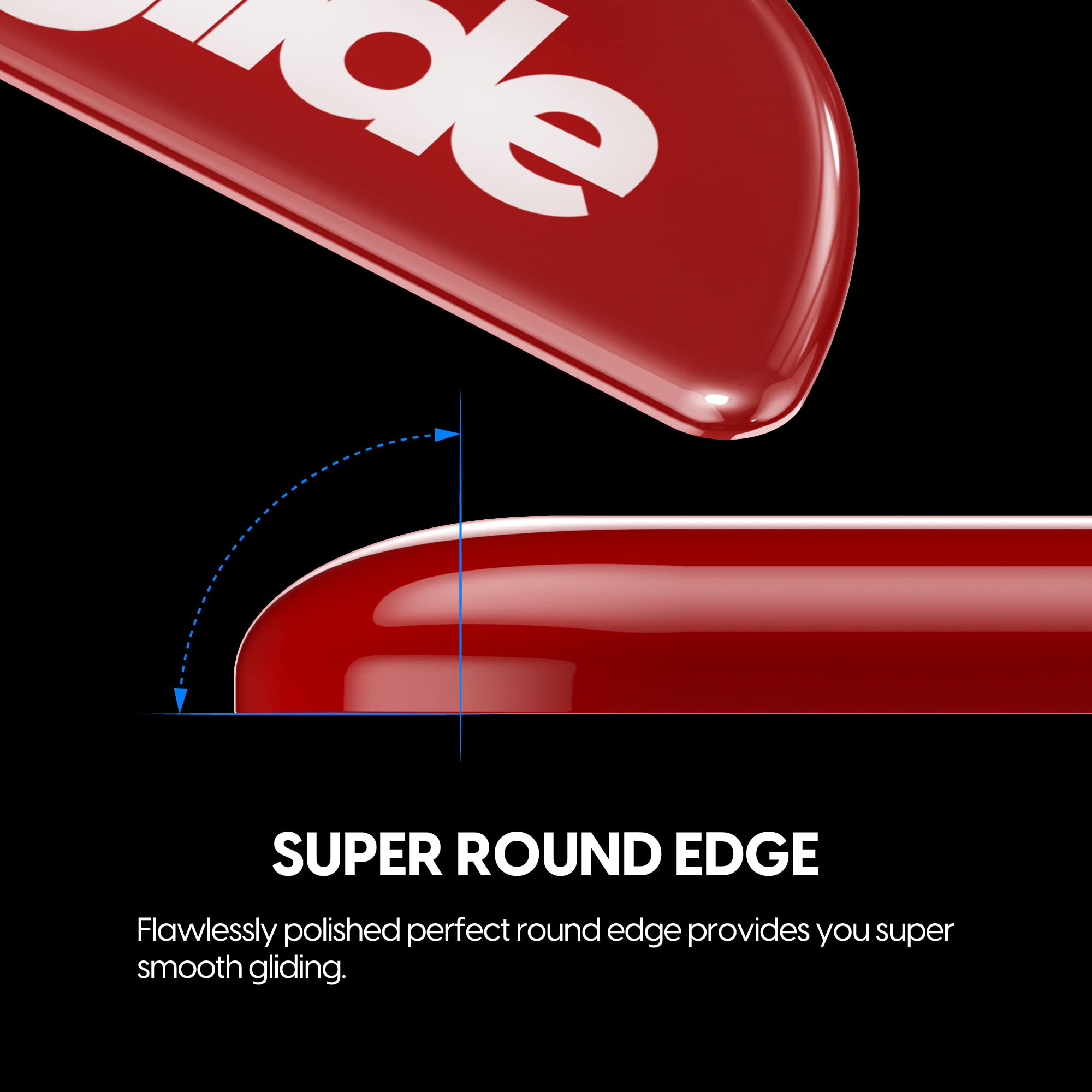 Ultra Smooth Glass Mouse Feet for Pulsar Xlite Wireless V2 & V2 Mini - Superglide Gaming Mouse Skates with Fast Glide & Durable Design (Red) - Perfect for FPS, MOBA & Competitive Esports Gaming