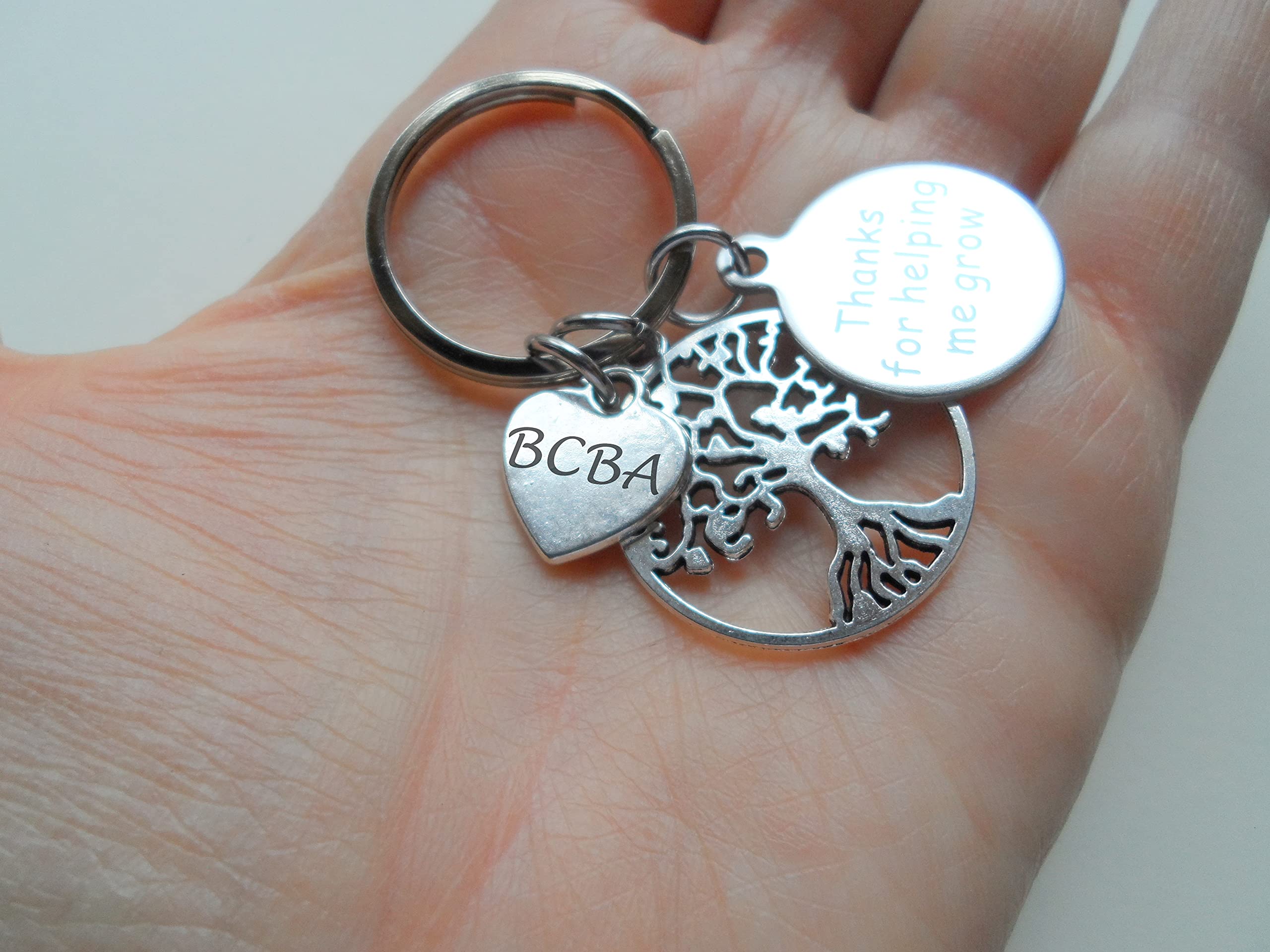 Personalized Teacher Keychain with Engraved Tree & Heart Charm - Thoughtful Teacher Appreciation Gift for Educators, Mentors & School Staff - Perfect for End of Year, Retirement or Thank You Gifts