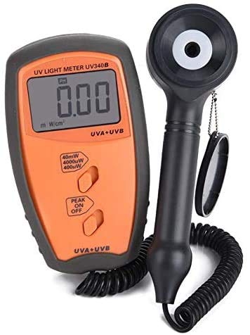 Digital UV Lux Meter UV340B - Handheld UVA UVB Light Meter for Measuring UV Intensity | Perfect for Sunlight, Tanning Beds & UV Curing Applications