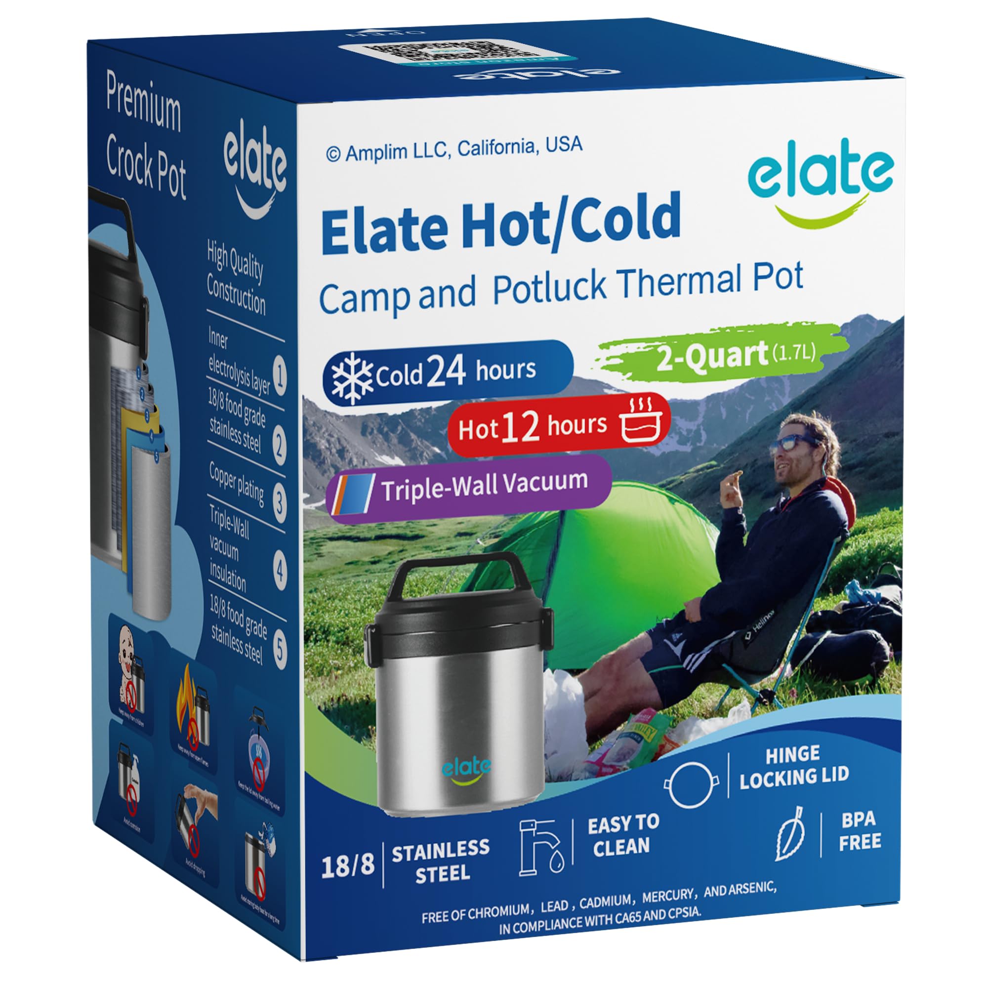 64oz Vacuum-Insulated Stainless Steel Food Thermos | Wide-Mouth Hot Food Container for Lunch, Camping & Travel | Leak-Proof Thermal Jar for Soup, Stew & Meals | Perfect for Office, Hiking & Picnics