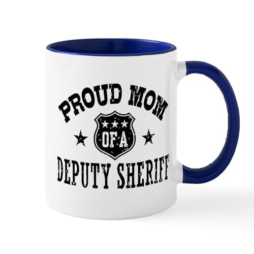 White/Navy Inside - Proud Mom Of A Deputy Sheriff Mug