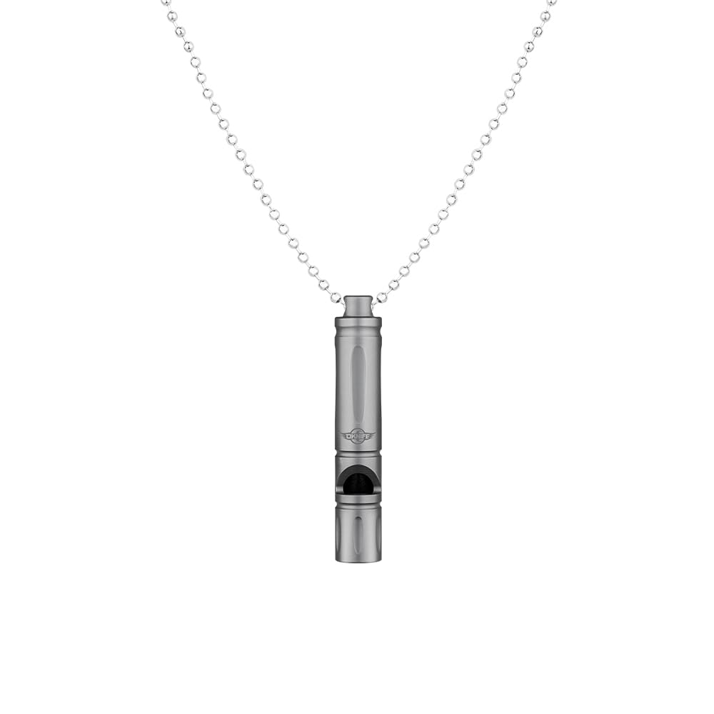 OKNIFE Owhistle Titanium EDC Mini Whistle - Survival Gear for Outdoor Adventures, Hiking, Camping & Emergency Preparedness (Grey)