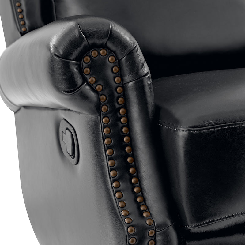 Martina Genuine Leather Manual Swivel Glider Recliner Chair - Comfortable Living Room Seating for Relaxing, Reading & Nursing