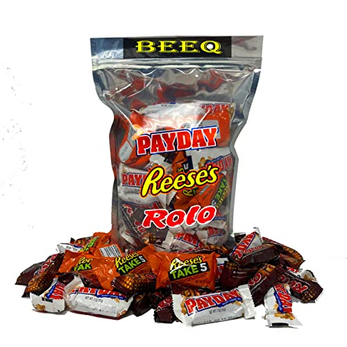 BEEQ-BOX 5lb Chocolate Candy Mix - Peanut & Caramel Candy, Individually Wrapped Milk Chocolate with Caramel, Kosher Gluten-Free Snacks - Perfect for Parties, Gifts & Office Treats