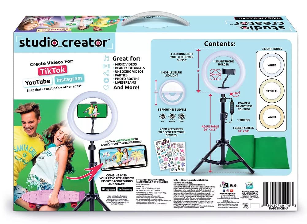 Professional Video Maker Kit with 2-in-1 Selfie Ring Light - Perfect for YouTube, TikTok & Live Streaming Content Creation