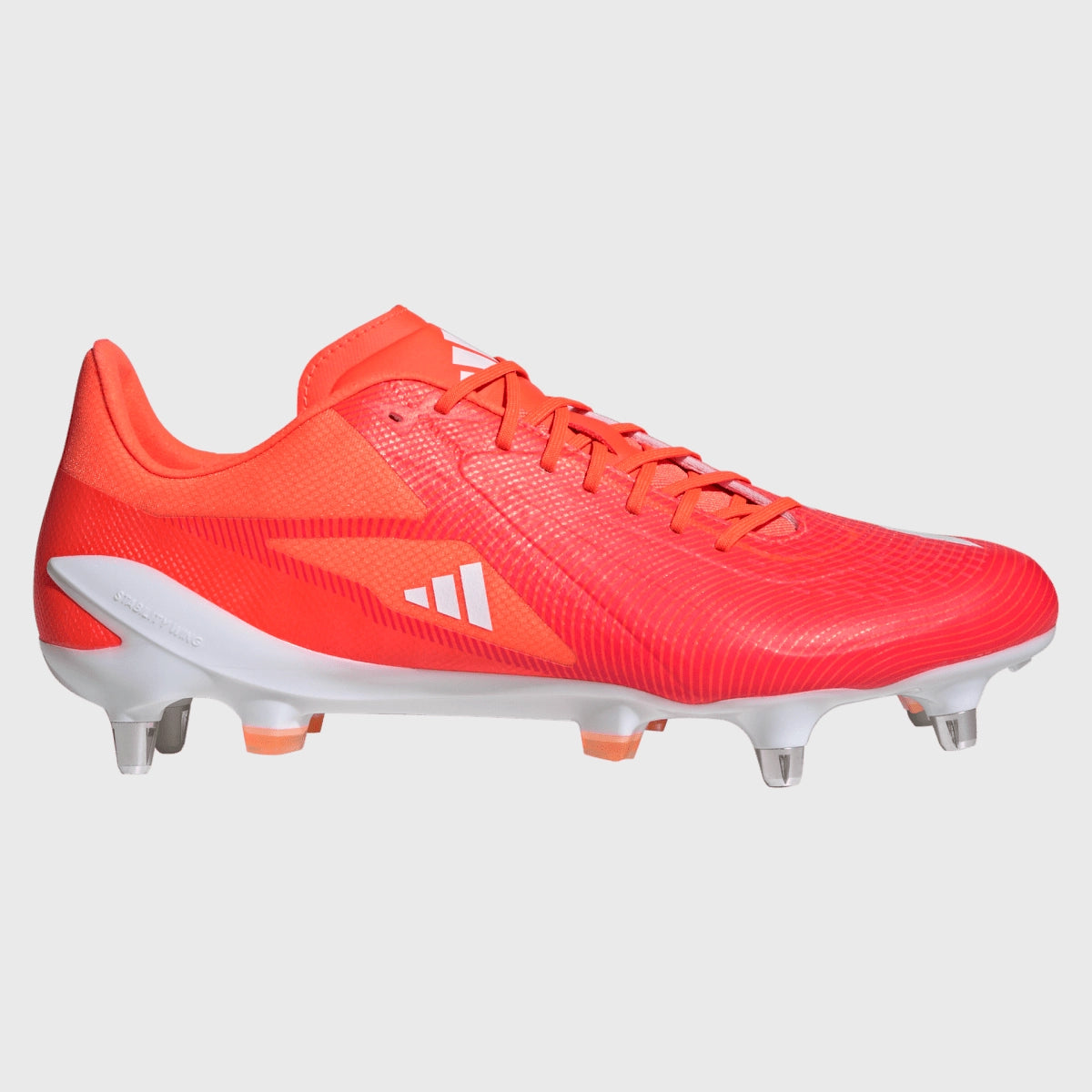 Adidas Adizero RS15 Ultimate SG Rugby Cleats - Lightweight Football Shoes for Men, Firm Ground Soccer Boots in Lucid Red - Perfect for Rugby Matches, Training & Outdoor Sports