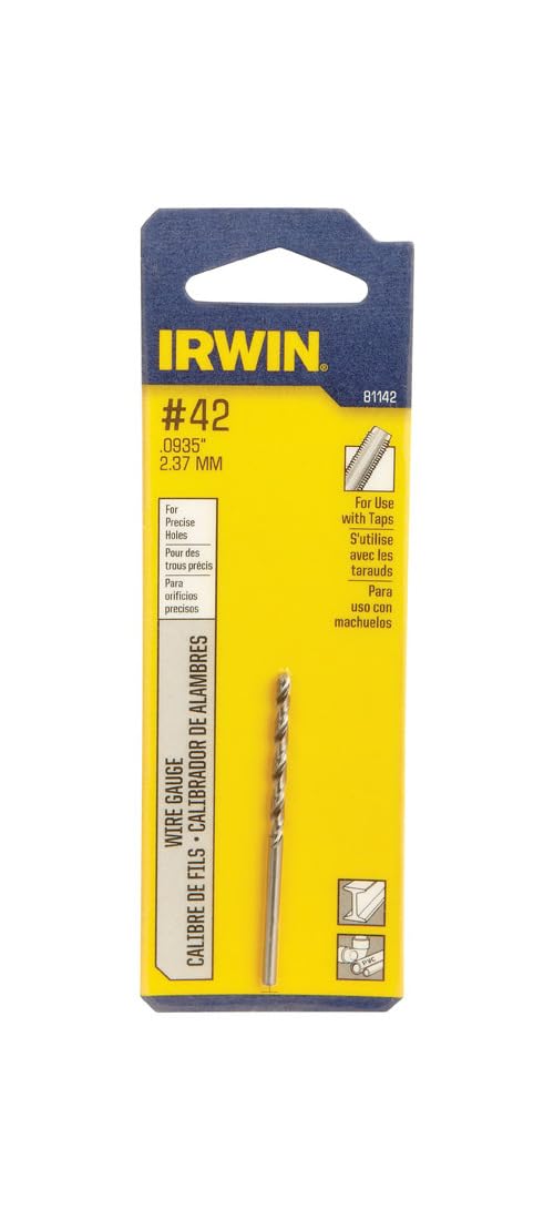 Irwin Tools #42 General Purpose Drill Bit Set - 118 Degree Point, 3-Piece Carded for Wood, Metal & Plastic Drilling | Perfect for DIY Projects & Home Repairs
