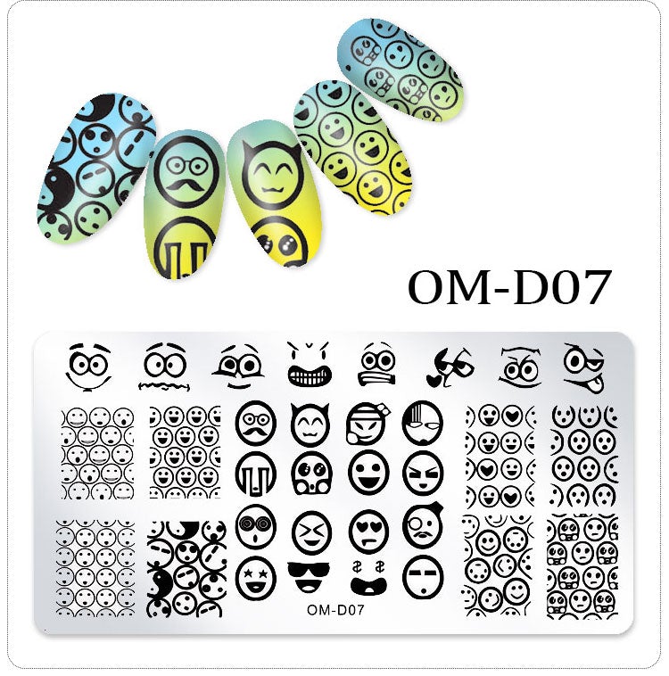OM D Series Stamping Plates for Nail Art - Floral & Geometric Nail Design Templates - Perfect for DIY Manicures, Salon Nail Art, and Professional Nail Stamping