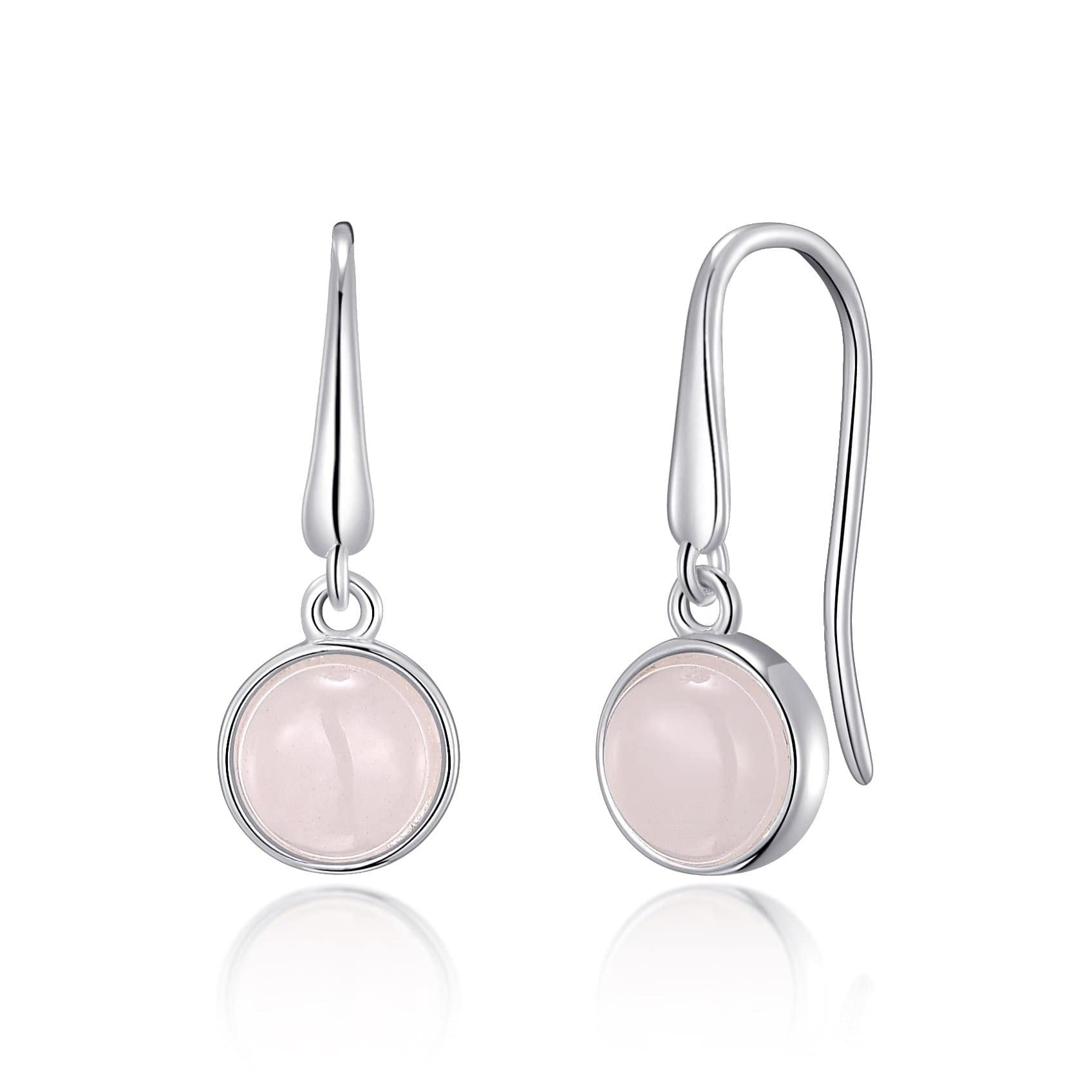 Philip Jones Rose Quartz Drop Earrings with Inspirational Quote Card - Elegant Dangle Jewelry for Women, Perfect Gift for Birthday, Anniversary & Special Occasions