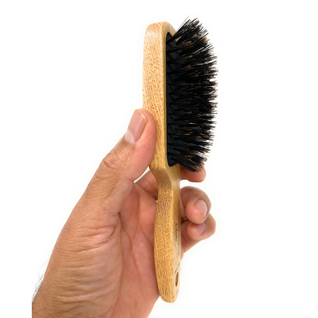 Phillips Gentlemen’s Quarters Club Classic Boar Bristle Hair Brush for Men - Premium Natural Wooden Handle Barber Brush for Thick Hair & Scalp Massage - Perfect for Home Grooming, Travel & Professional Salon Use
