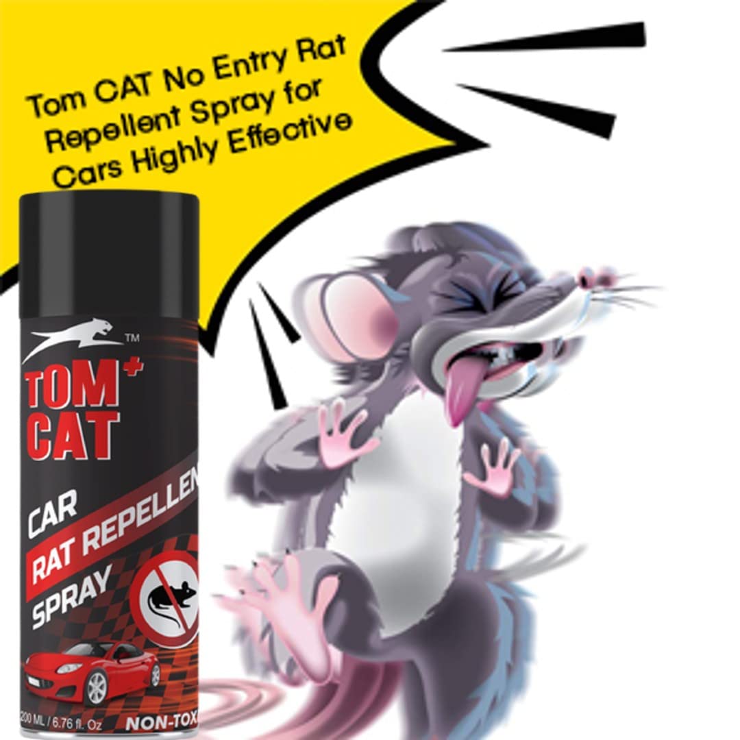 Tom Cat No Entry Rat Repellent Spray - 100ml | Non-Toxic Rodent Repellent for Cars, Trucks, Buses & Motorcycles | Protects Wires & Engine from Rats | Safe & Effective Pest Control Solution | Ideal for Garage, Parking & Outdoor Vehicle Protection | Pack of 1 (6X Formula)