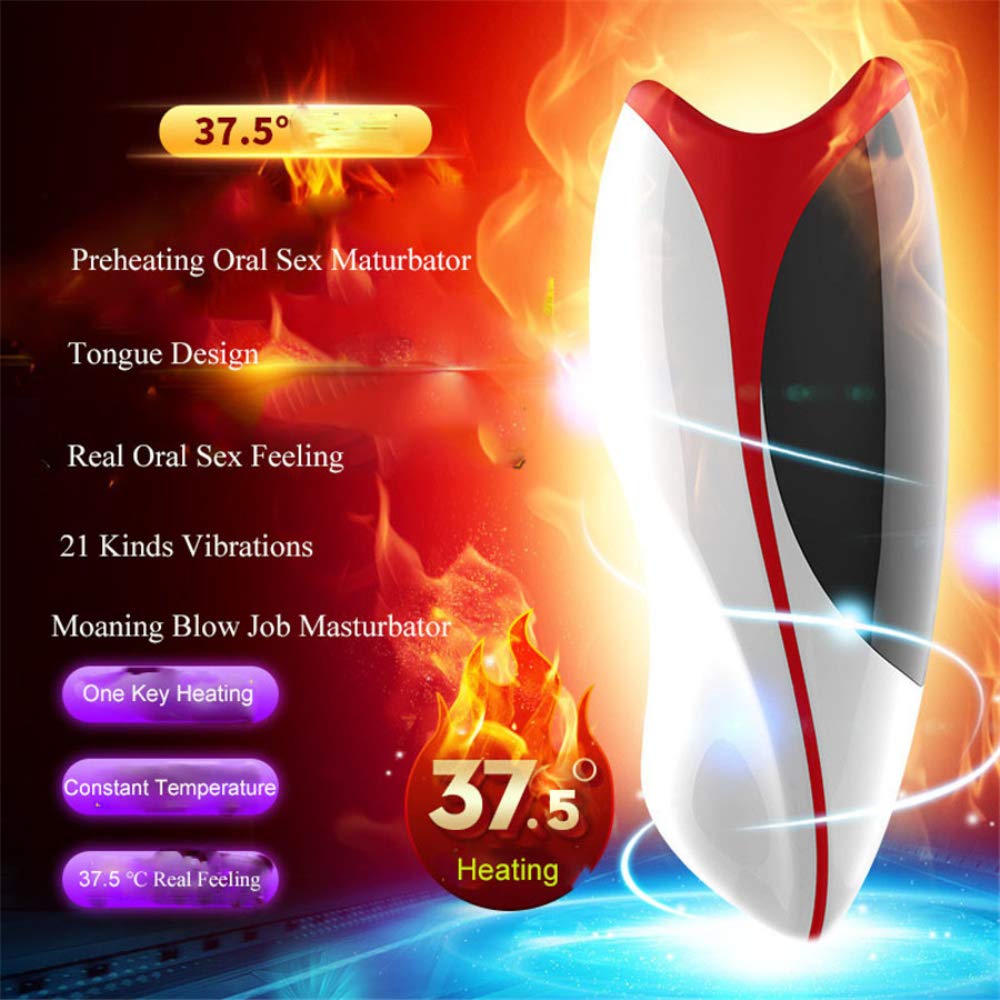 Intelligent Heating Deep Throat Oral Stimulator for Men - Tongue & Lip Sucking Device for Enhanced Pleasure - Perfect for Couples Play & Solo Use
