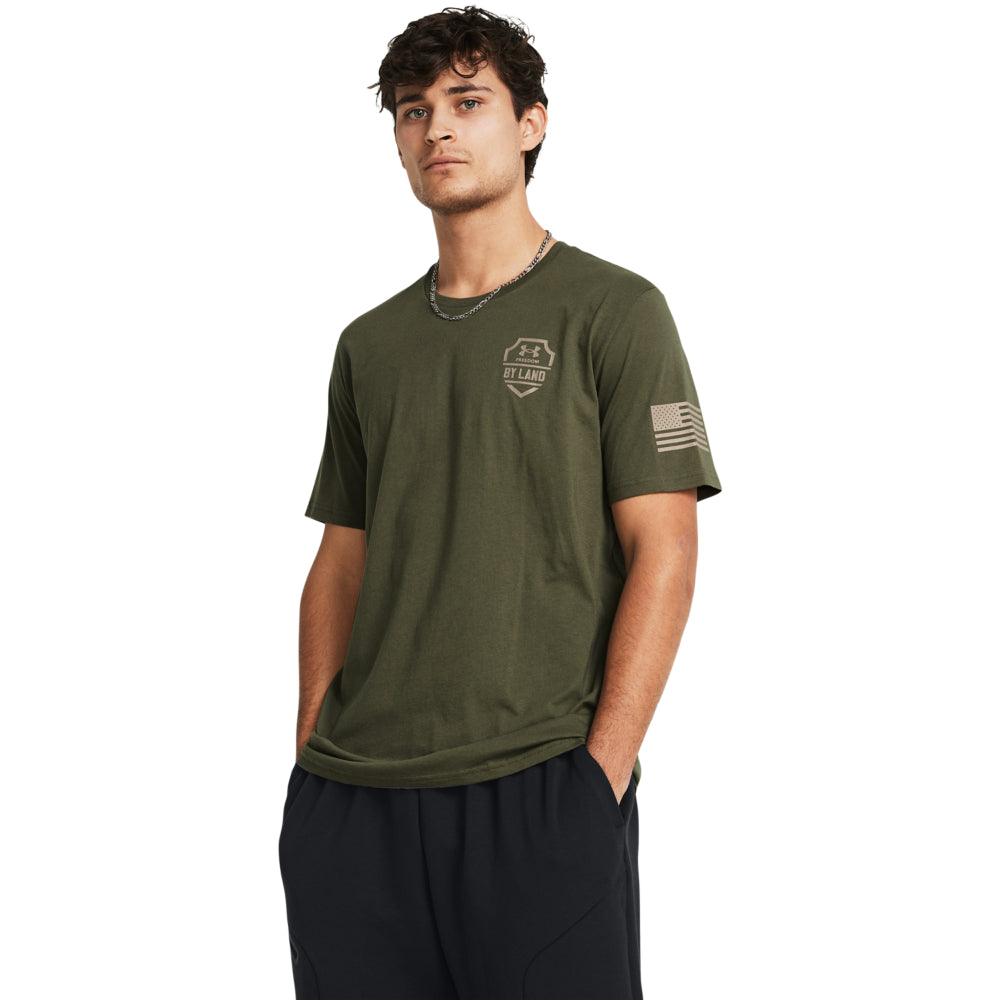 Men's Under Armour Freedom By Land Performance T-Shirt - Moisture Wicking, Breathable Workout & Gym Shirt for Running, Training & Casual Wear