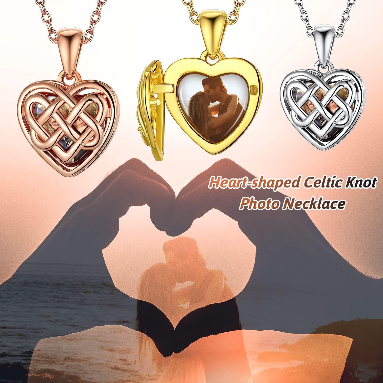 FaithHeart Personalized Heart Locket Necklace for Women - Sterling Silver/Stainless Steel Photo Pendant - Custom Memorial Jewelry Gift with Elegant Box - Perfect for Anniversaries, Valentine's Day & Keepsake Gifts