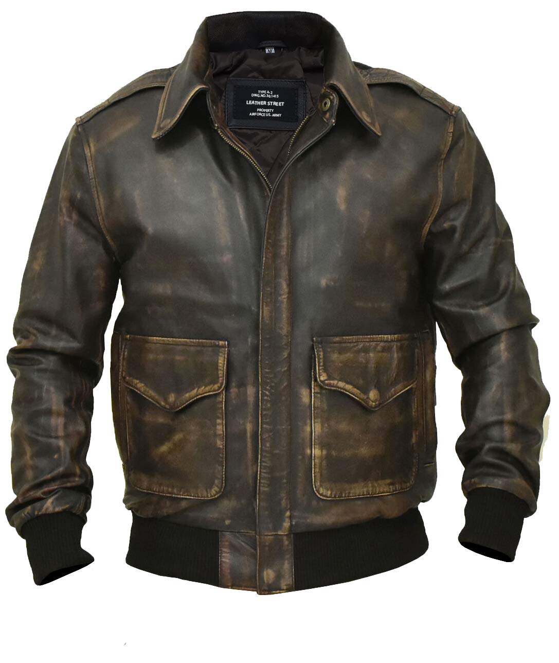 Authentic WWII A2 Aviator Brown Leather Bomber Jacket for Men - Vintage Flying Tiger Pilot Jacket - Perfect for Aviation Enthusiasts, Historical Reenactments & Casual Wear