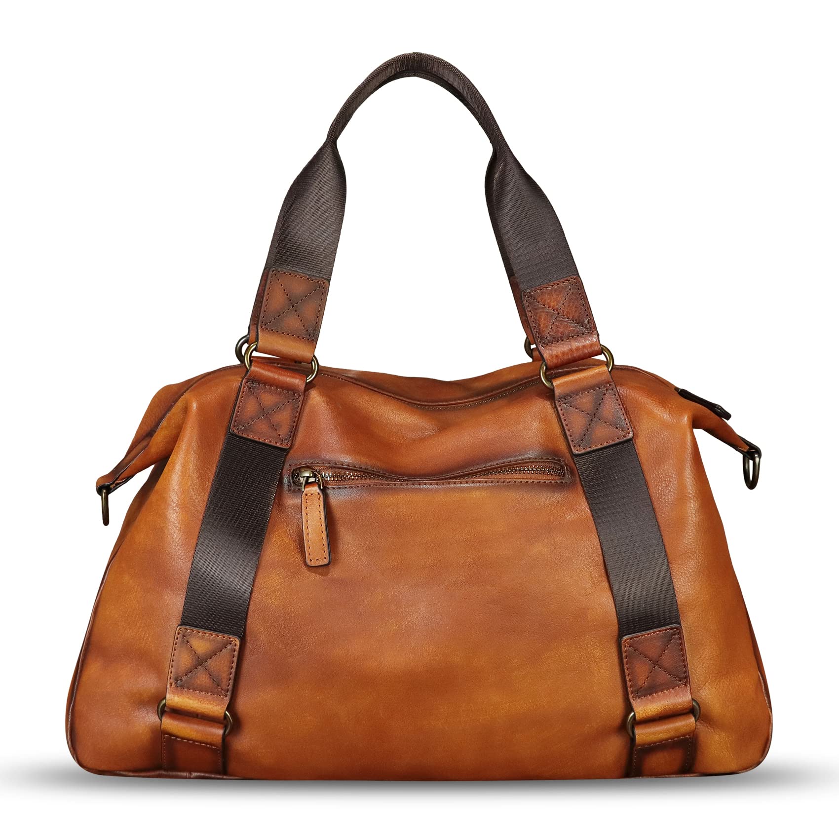 Premium Genuine Leather Duffel Bags for Men & Women - Travel Carry On Handbags, Gym Sports Shoulder Bag - Perfect for Business Trips, Weekend Getaways & Workout Sessions