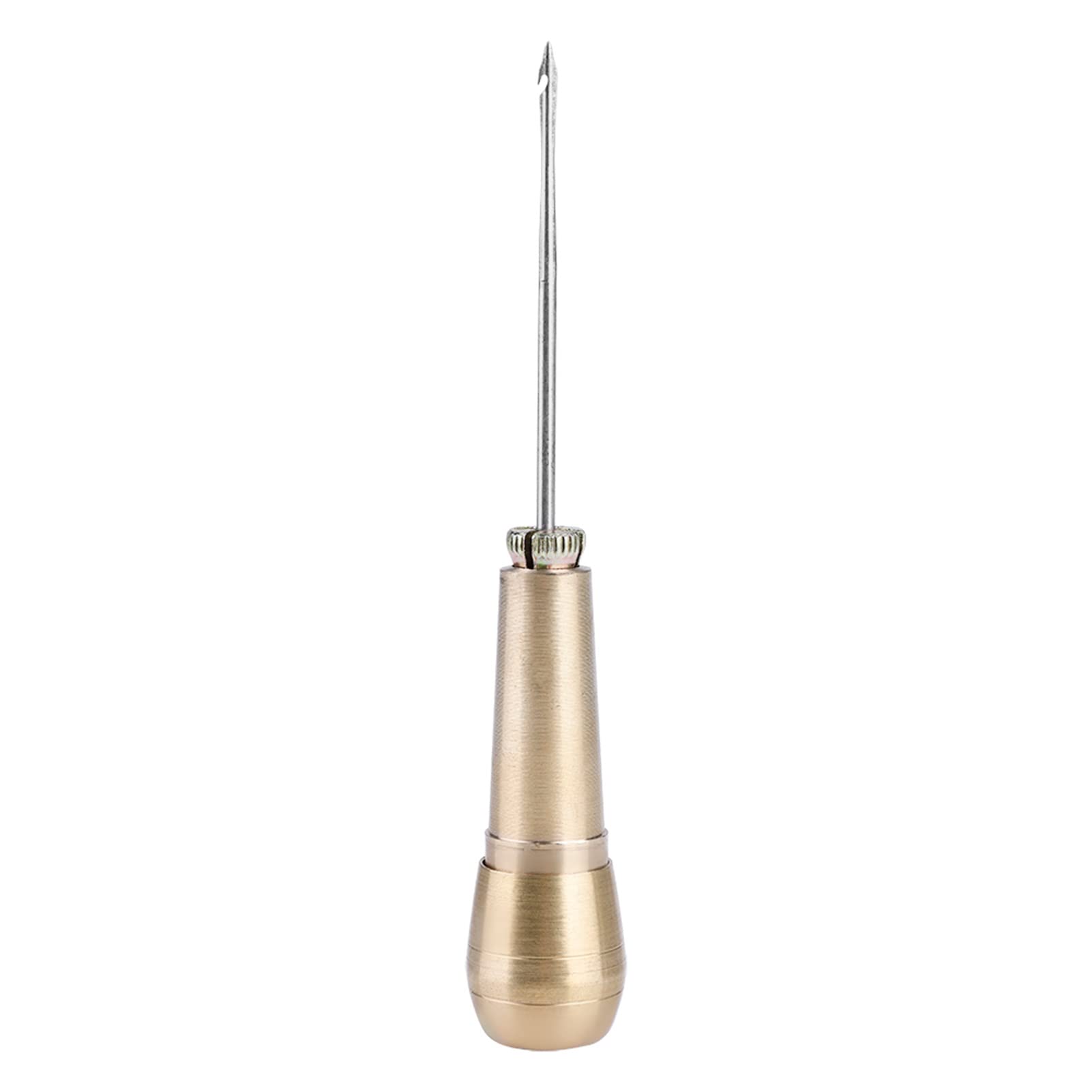3-Piece Copper Handle Sewing Awl Needles - Professional Leather & Shoe Repair Tool Kit for DIY Crafting, Upholstery, and Outdoor Gear Maintenance