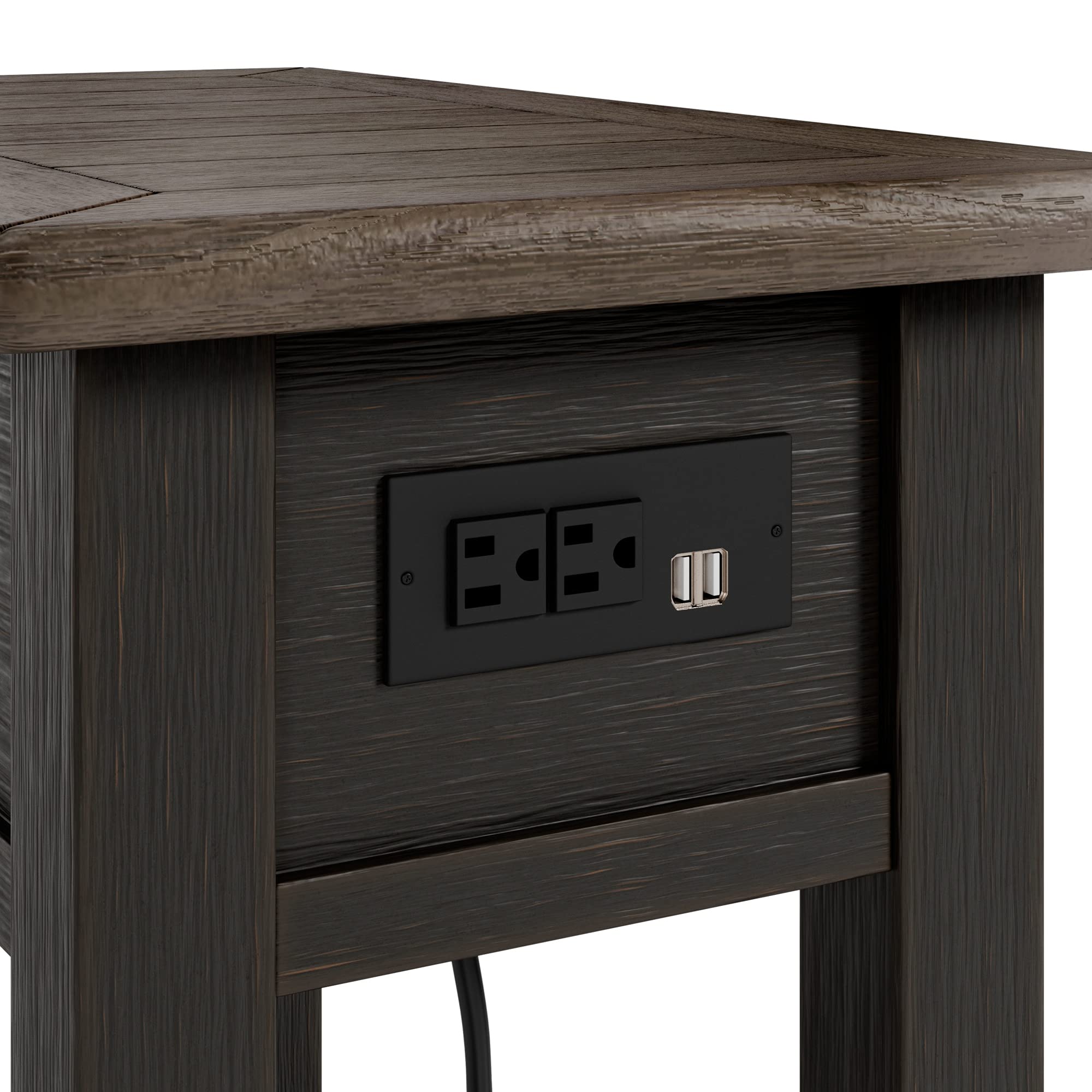 Signature Design by Ashley Tyler Creek Chair Side End Table - Light Brown & Whitewash Finish | Perfect for Living Room, Bedroom & Office Decor