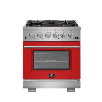 Forno Capriasca 30-inch 4.32 cu. ft. Professional Stainless Steel Gas Range with 4-Burner Stove & Gas Oven (Model FFSGS6260) - Perfect for Home Kitchens & Commercial Cooking