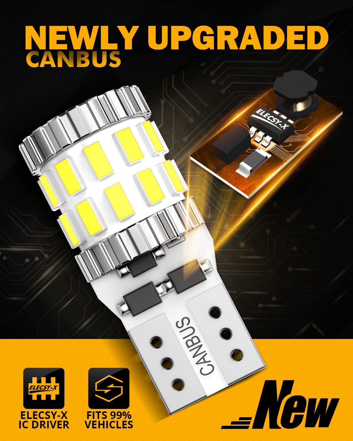 Auxbeam Upgraded 194 LED Bulbs - 400% Brighter Canbus Error Free T10 W5W 168 2825 White Light Bulbs for License Plate, Interior, Dome & Map Lights (30-SMD, Pack of 2) - Perfect for Cars, Trucks, SUVs & Motorcycles