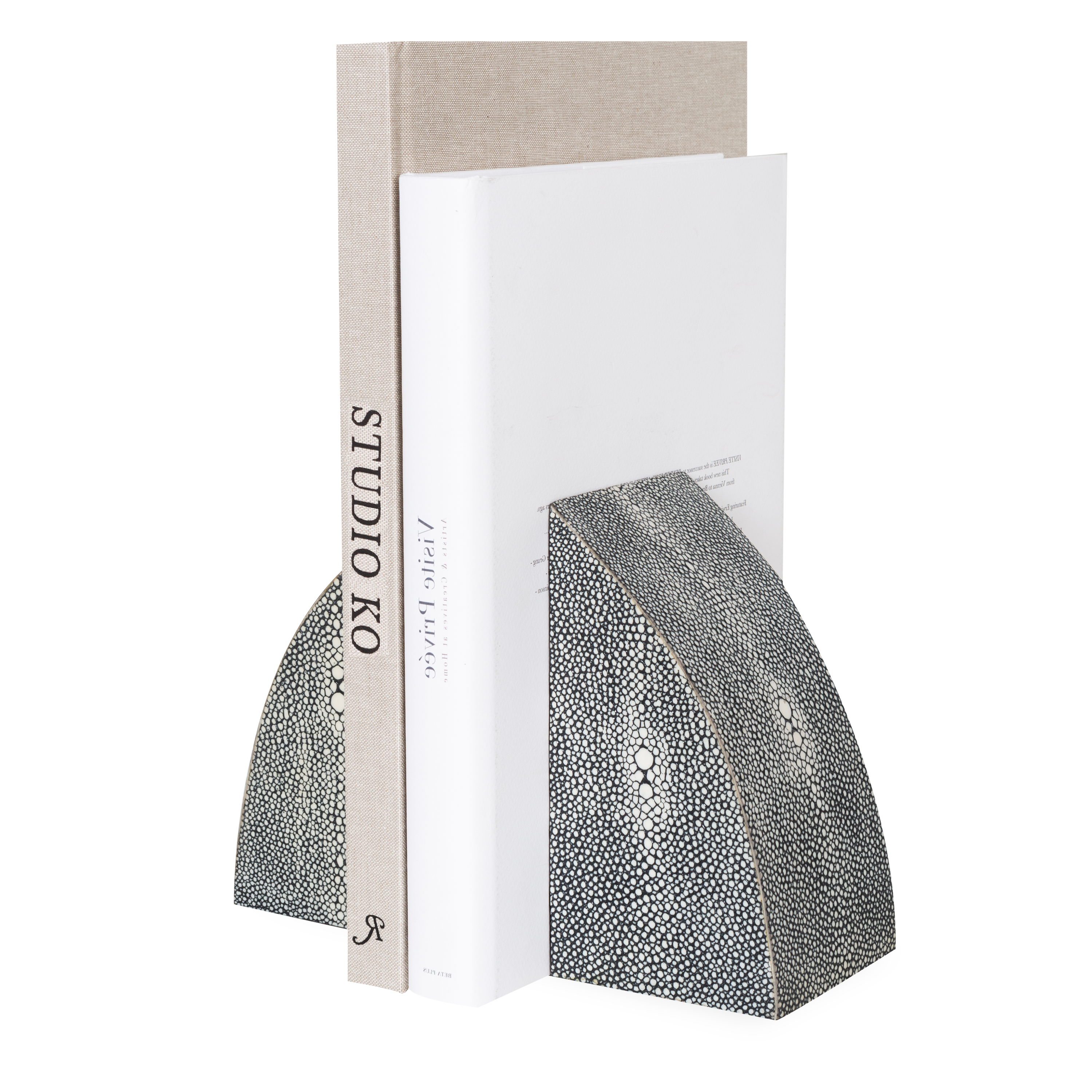 Elegant Faux Shagreen Bookends - Heavy Duty Decorative Book Holders for Shelves, Desks & Home Office - Perfect for Organizing Books, Magazines & Collectibles