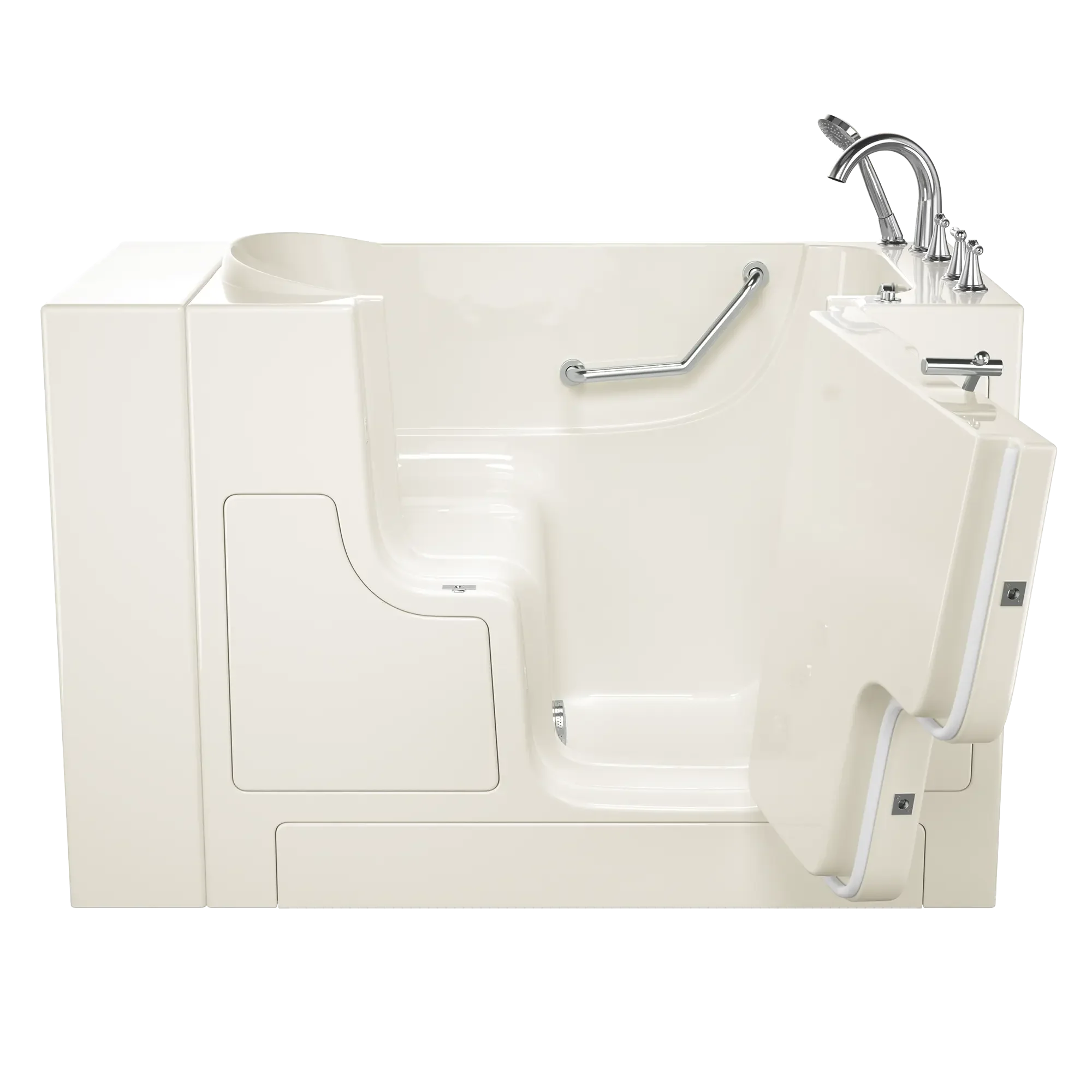 30 x 52 Inch Gelcoat Walk-In Bathtub with Soaker System - Right Hand Drain & Faucet Included | Non-Slip Safety Tub for Elderly & Mobility Needs | Perfect for Home Accessibility & Relaxation